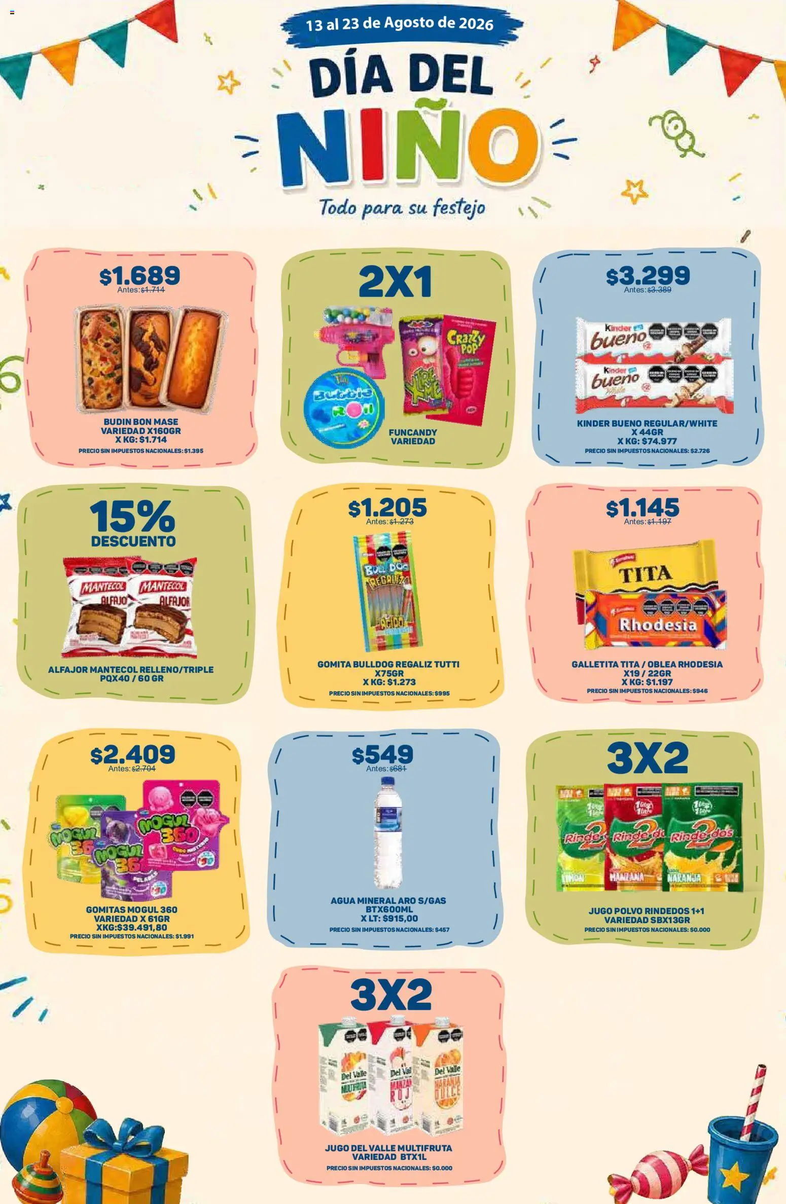 Makro Ofertas dia del nino │ válido desde el 14/08/2026 | Página: 4 | Productos: Polvo, Budín, Jugo, Alfajor
