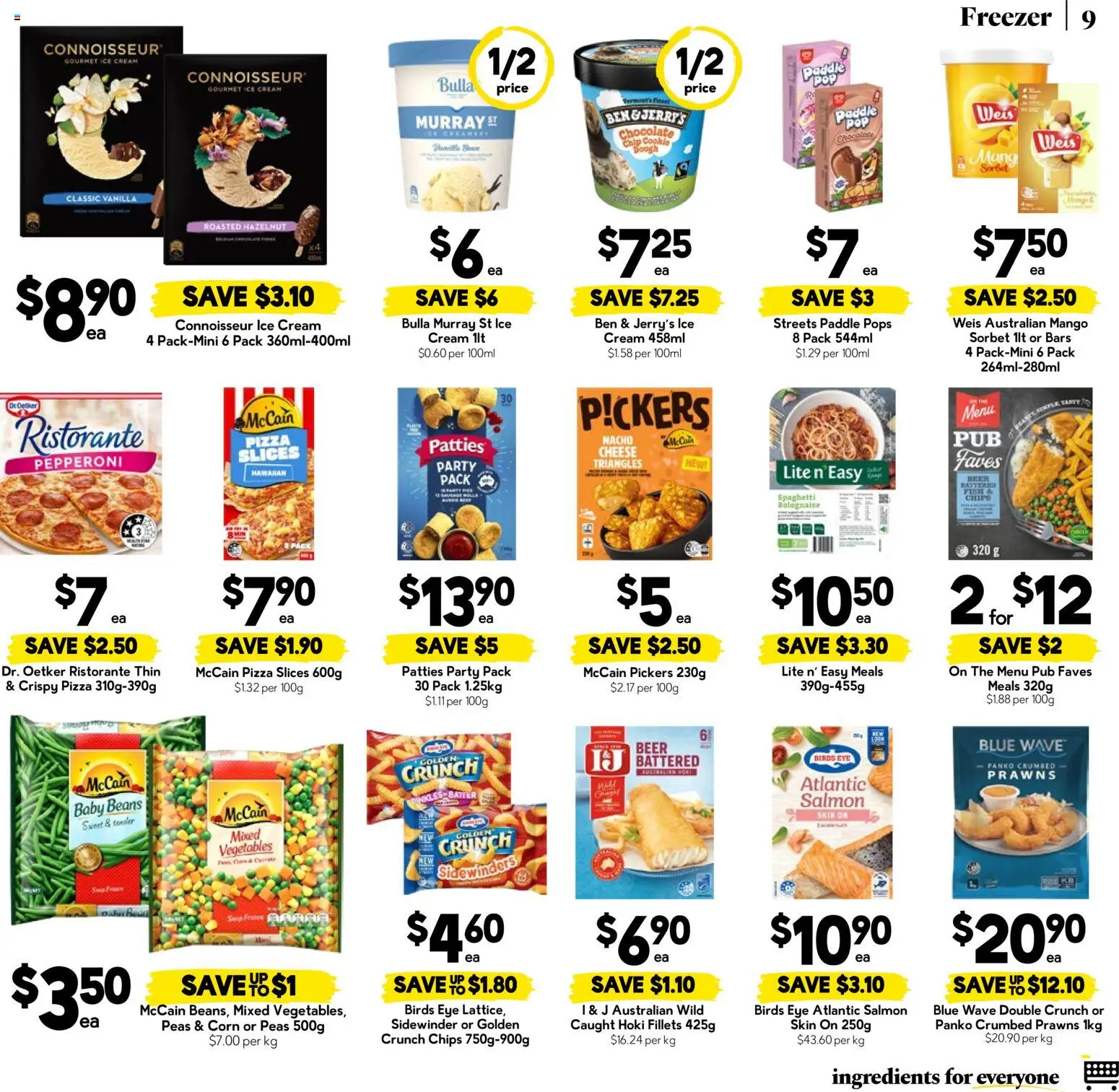 Drakes catalogue - valid from 09/09/2026 | Page: 9 | Products: Cheese, Pizza, Vegetables, Ice