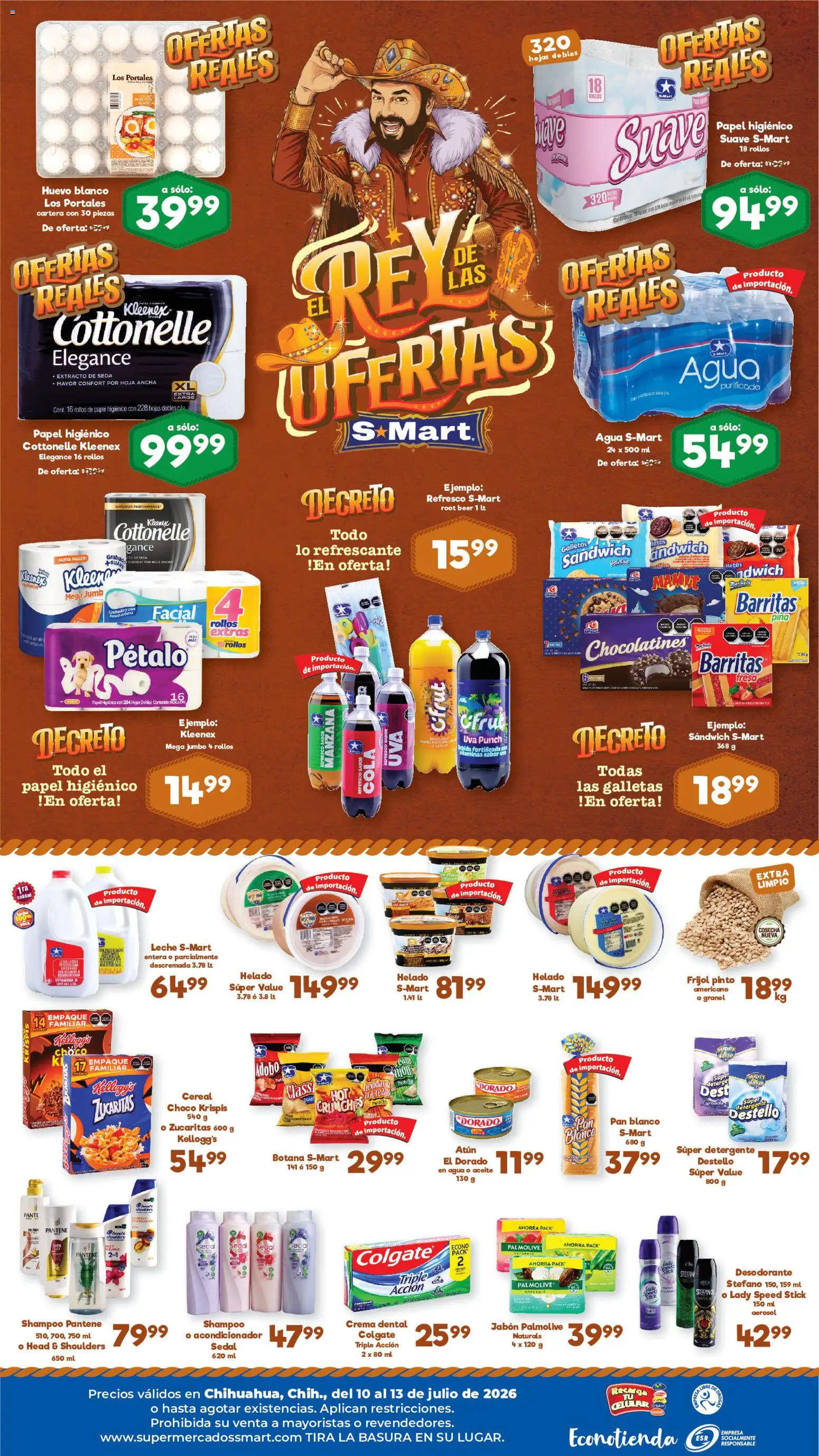 Nuevas ofertas de S-Mart válidas en toda la República Mexicana desde el 10/07/2026. ¡Encuentra las mejores ofertas en S-Mart folleto Chihuahua! | Página: 2 | Productos: Crema, Aceite, Papel higiénico, Acondicionador