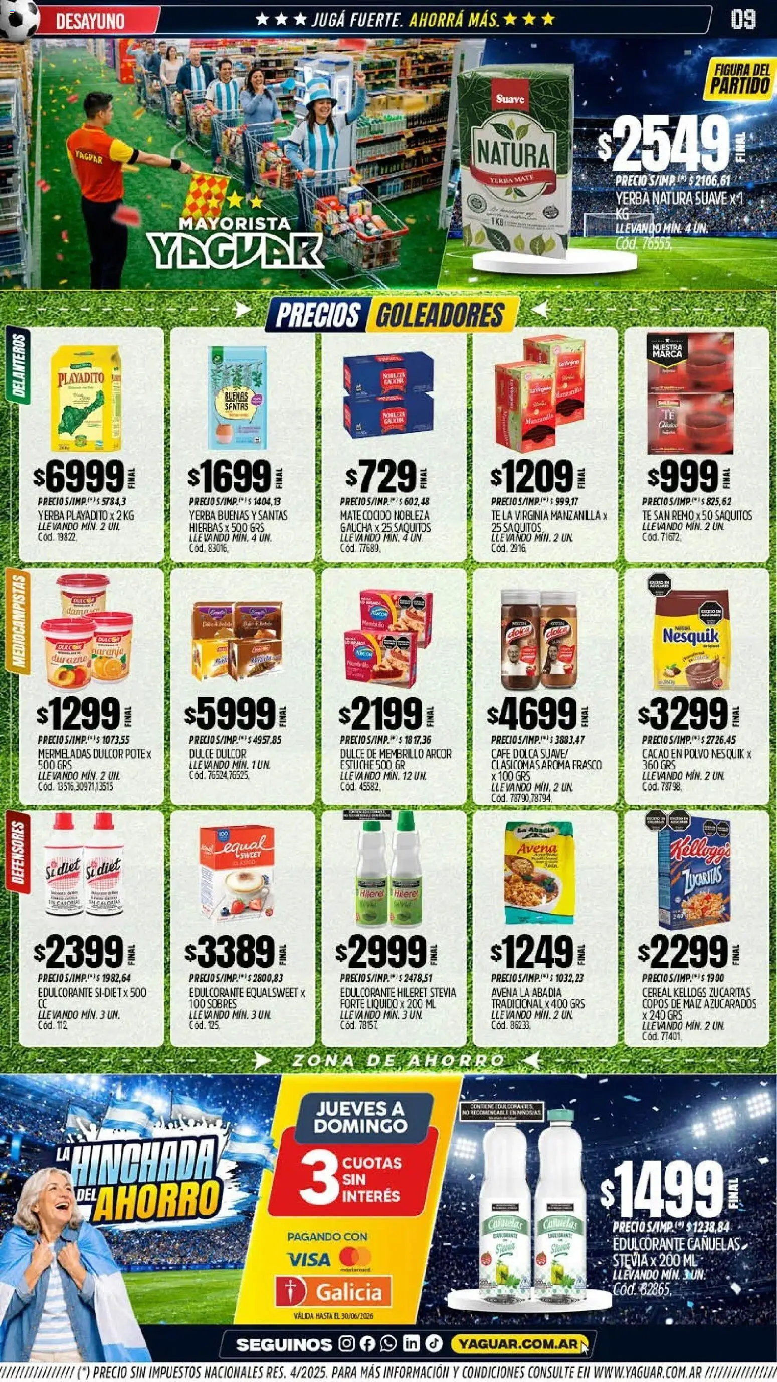 Yaguar - Oferta Semanal Misiones │ válido desde el 08.06.2026 | Página: 9 | Productos: Yerba, Té, Mate cocido, Cacao