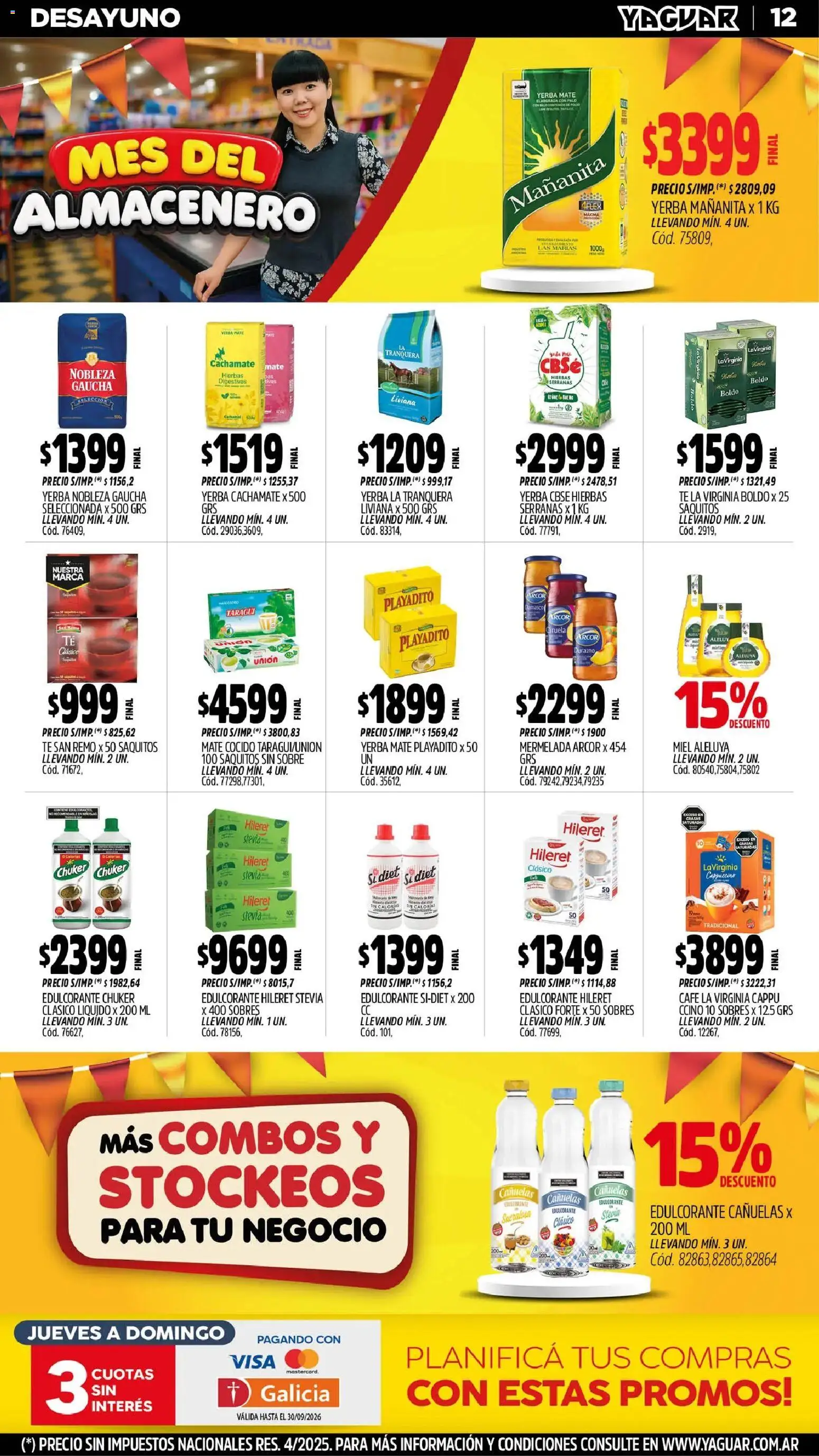 Yaguar - Oferta Semanal Trelew │ válido desde el 31/08/2026 | Página: 12 | Productos: Hierbas, Edulcorante, Miel, Mate cocido