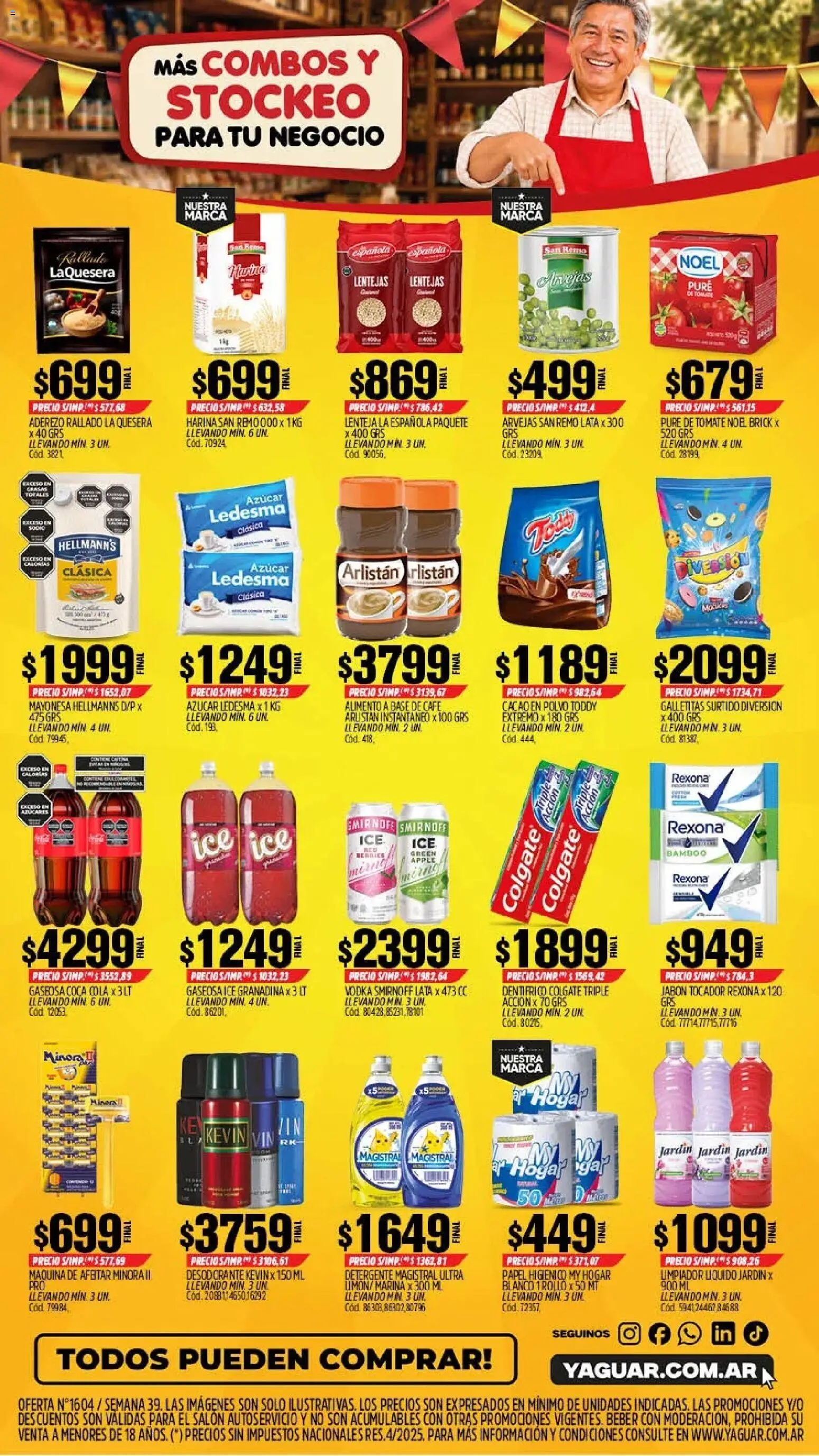 Yaguar - Oferta Semanal Salta │ válido desde el 21/09/2026 | Página: 2 | Productos: Azucar, Lentejas, Mayonesa, Detergente