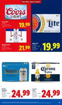 Preview of Lidl weekly ads valid from 07/01/2026 | Page: 19 | Products: Beer, Bag