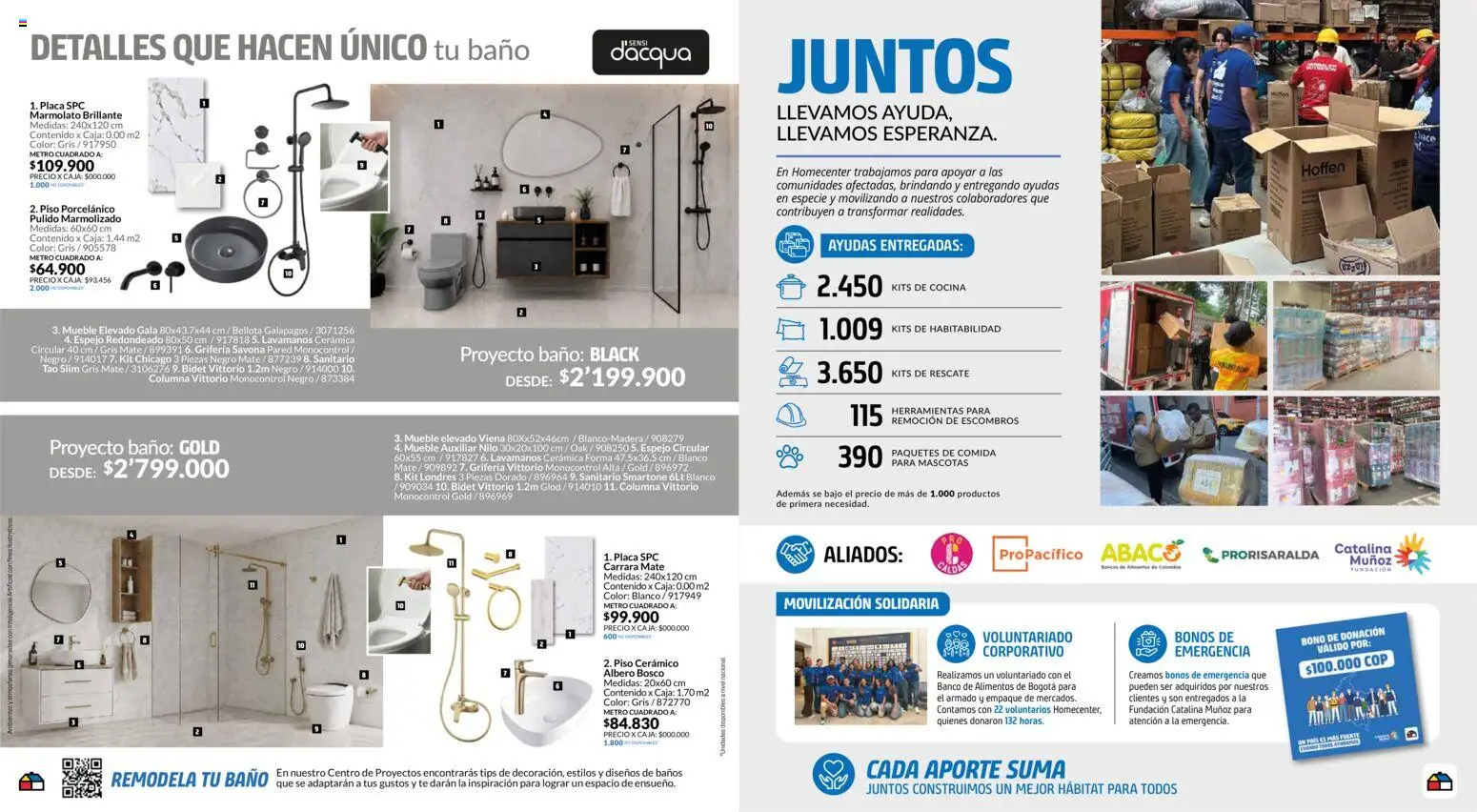 Homecenter revista - valida desde el 08/09/2026 | Página: 9 | Productos: Bajo, Sanitario, Baño, Espejo
