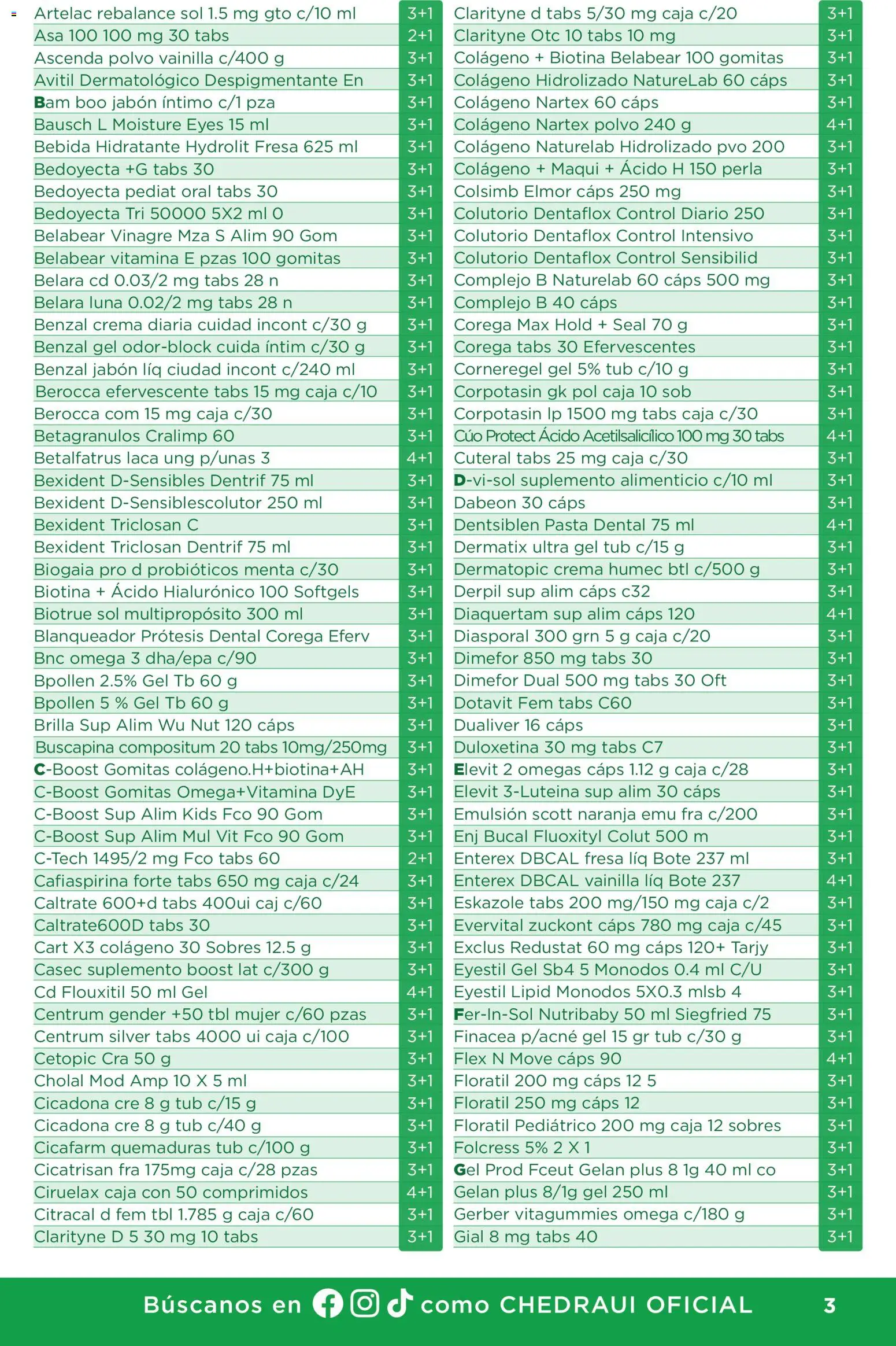 Nuevas ofertas de Chedraui válidas en toda la República Mexicana desde el 01/07/2026. ¡Encuentra las mejores ofertas en Chedraui folleto Plan de farmacia! | Página: 3 | Productos: Fresa, Crema, Emulsión, Caja