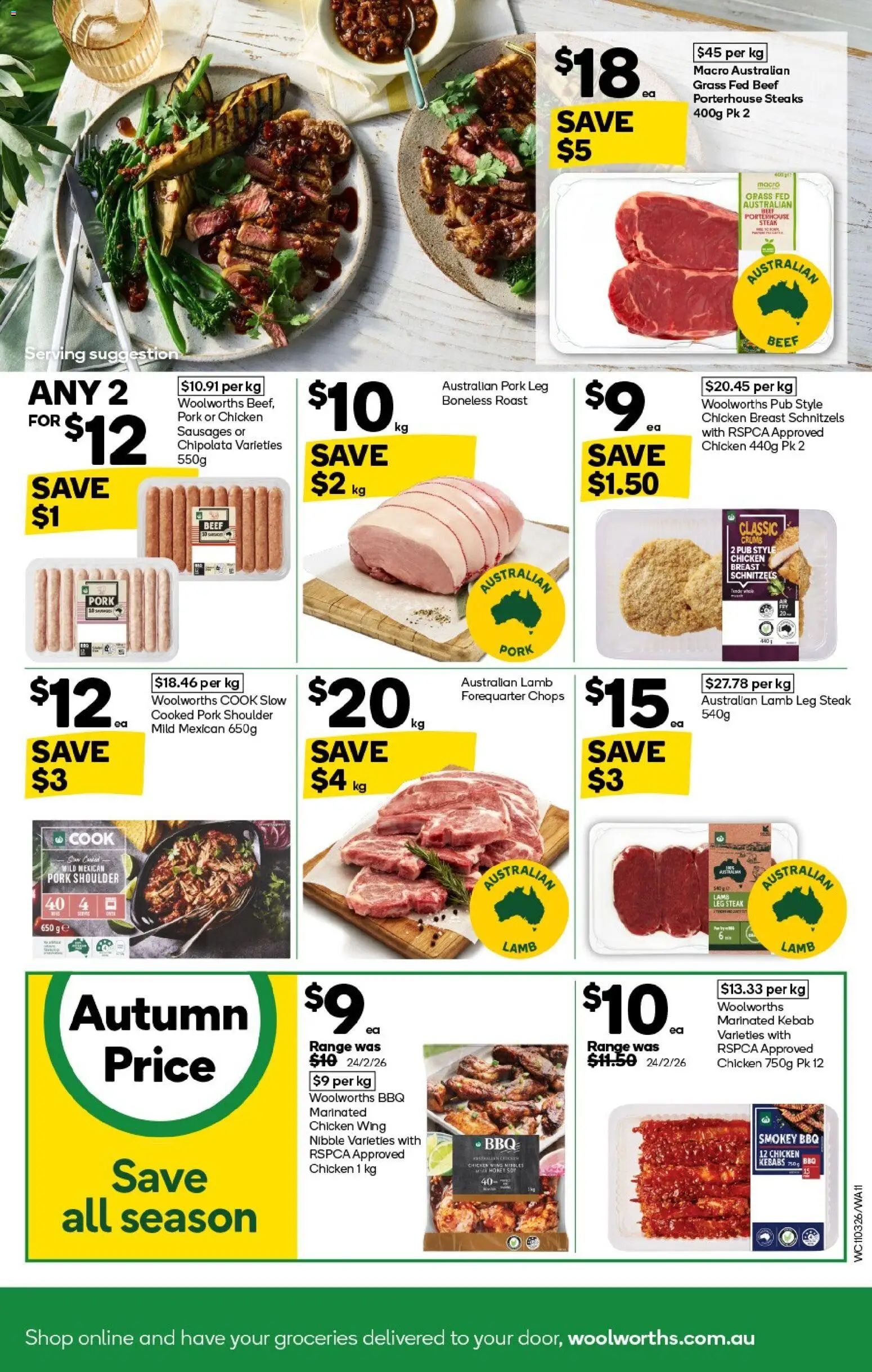 Woolworths catalogue - valid from 11.03.2026 | Page: 11 | Products: Grass, Chicken, Pork, Beef