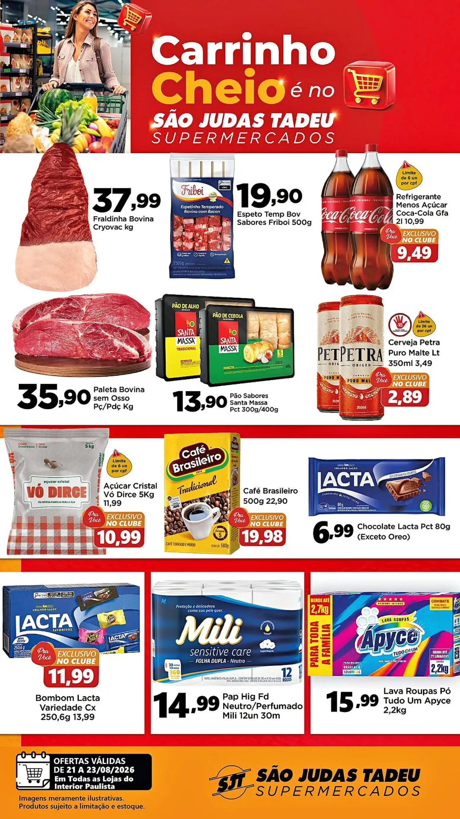 São Judas Tadeu Folheto - válido de 21/08/2026 | Página: 1 | Produtos: Cebola, Café, Carrinho, Roupas