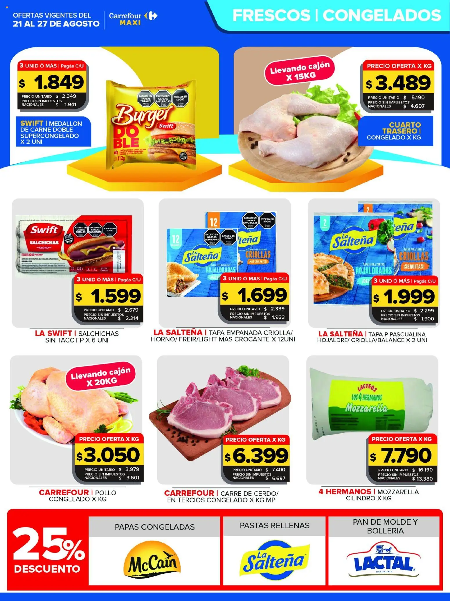 Carrefour Maxi catálogo │ válido desde el 21/08/2026 | Página: 9 | Productos: Mozzarella, Carne, Pan, Salchichas