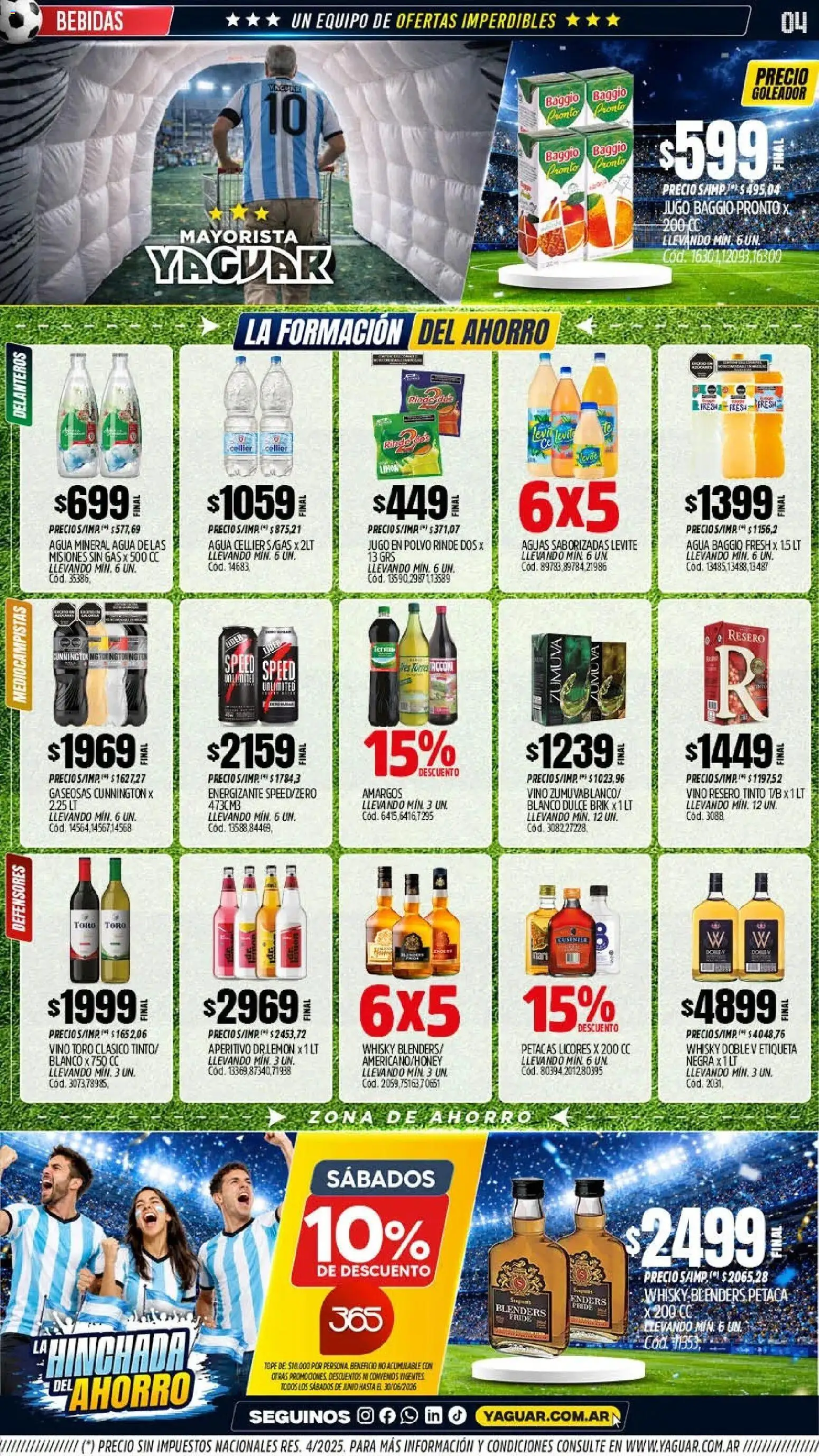 Yaguar - Oferta Semanal Misiones │ válido desde el 08.06.2026 | Página: 4 | Productos: Whisky, Polvo, Jugo, Vino