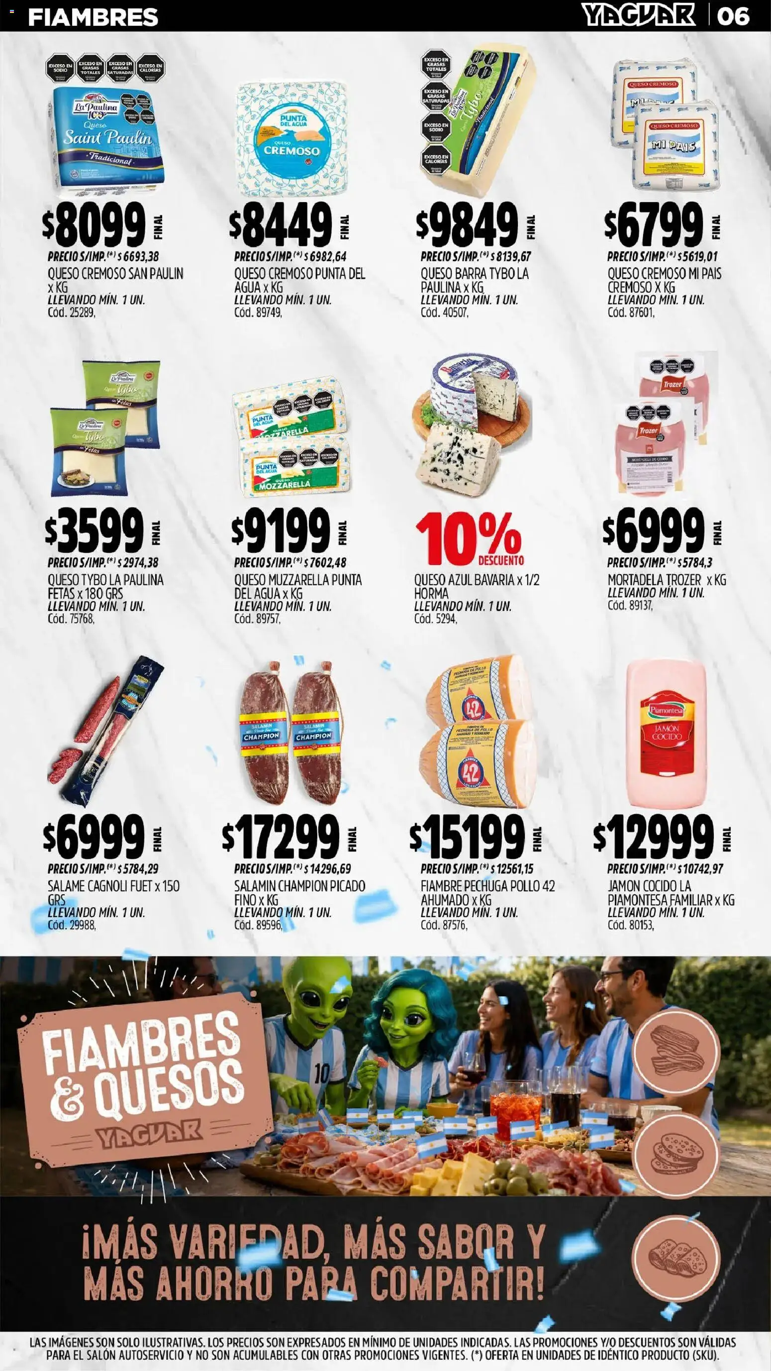 Yaguar - Oferta Semanal Parque Chacabuco │ válido desde el 29/06/2026 | Página: 6 | Productos: Muzzarella, Agua, Queso, Jamón