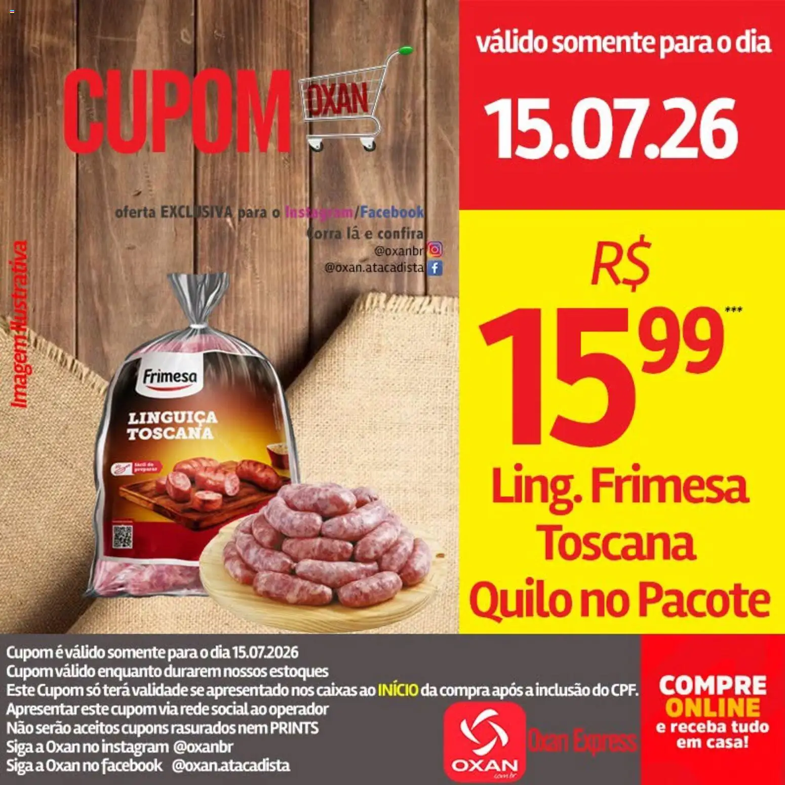 Oxan Atacadista Folheto - válido de 15/07/2026 | Página: 9 | Produtos: Linguiça