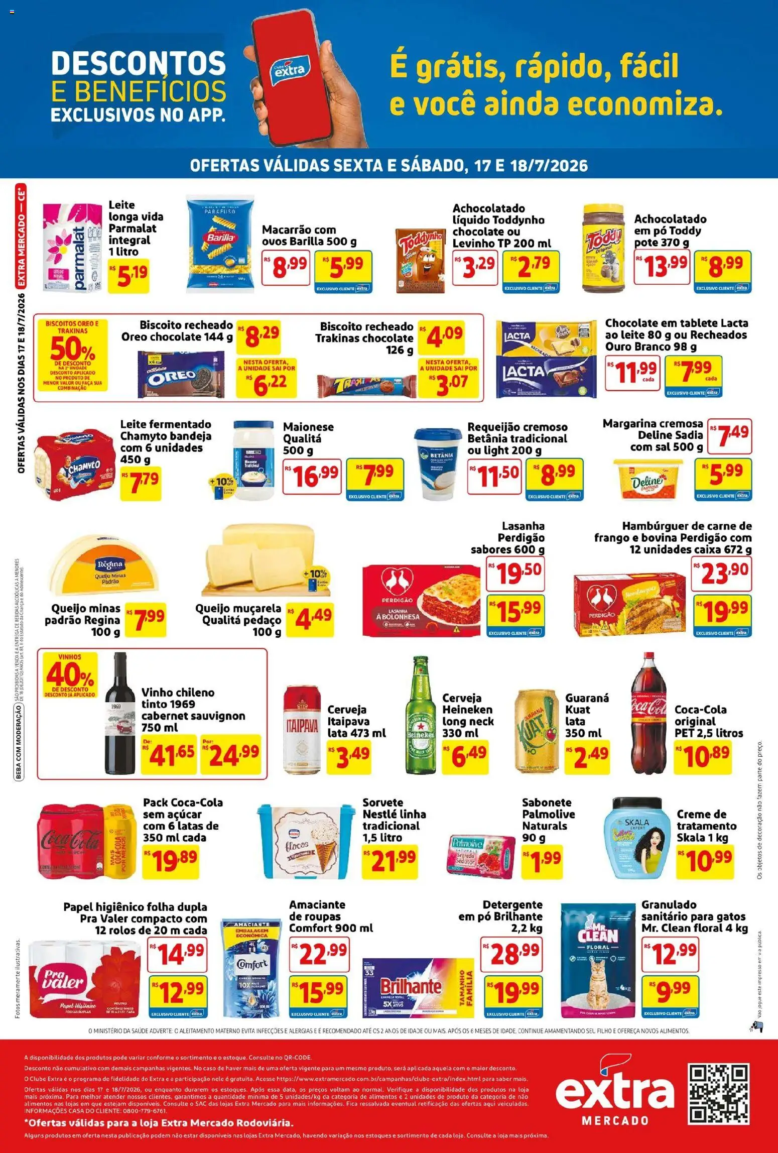 Extra Folheto - válido de 17/07/2026 | Página: 2 | Produtos: Pó, Sal, Maionese, Margarina
