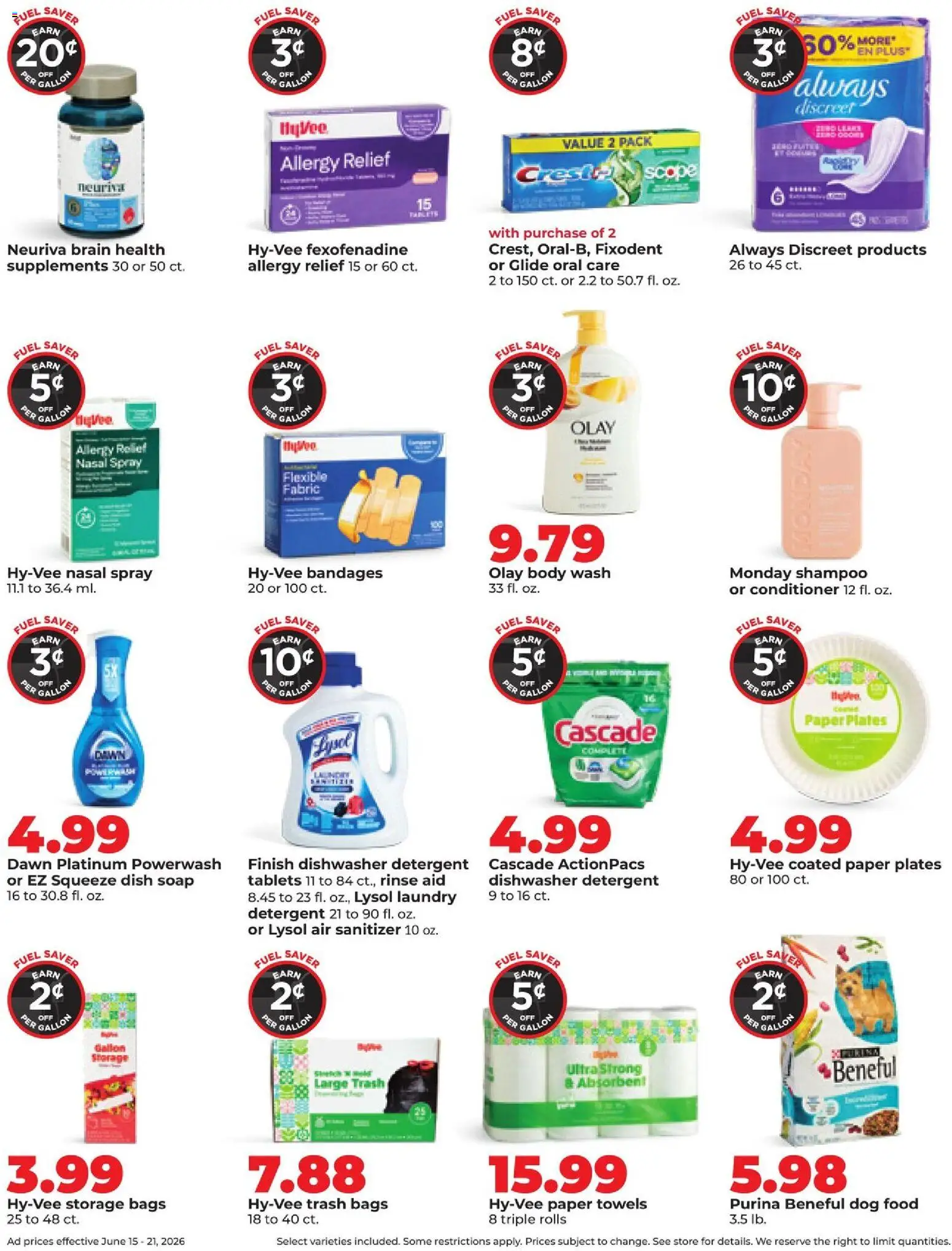 HyVee Weekly Ad - valid from 15.06.2026 | Page: 14 | Products: Dog Food, Conditioner, Detergent, Dishwasher