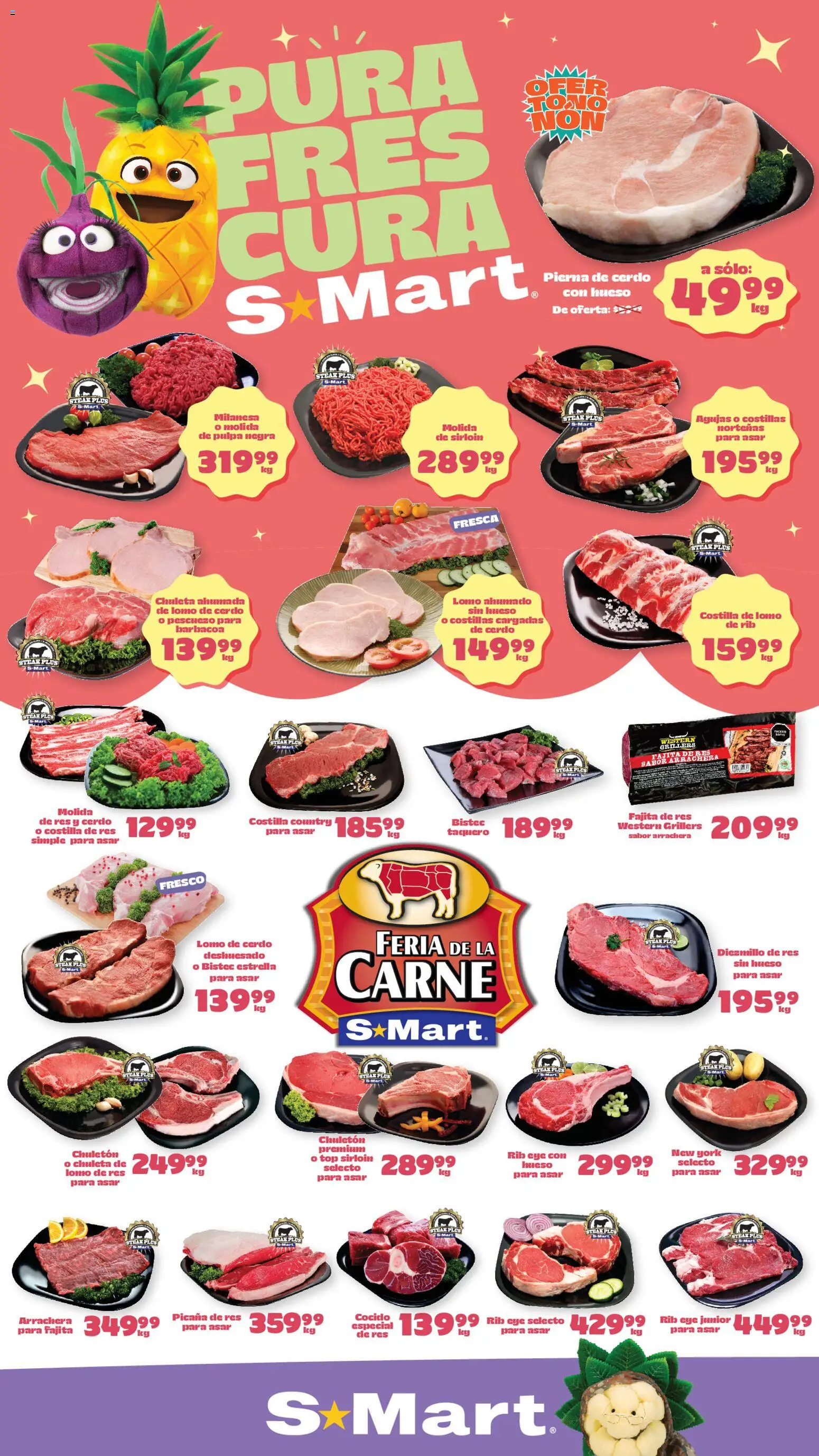 Nuevas ofertas de S-Mart válidas en toda la República Mexicana desde el 17.04.2026. ¡Encuentra las mejores ofertas en S-Mart folleto Ofertas de feria Reynosa! | Página: 1 | Productos: Milanesa, Cerdo, Res, Top