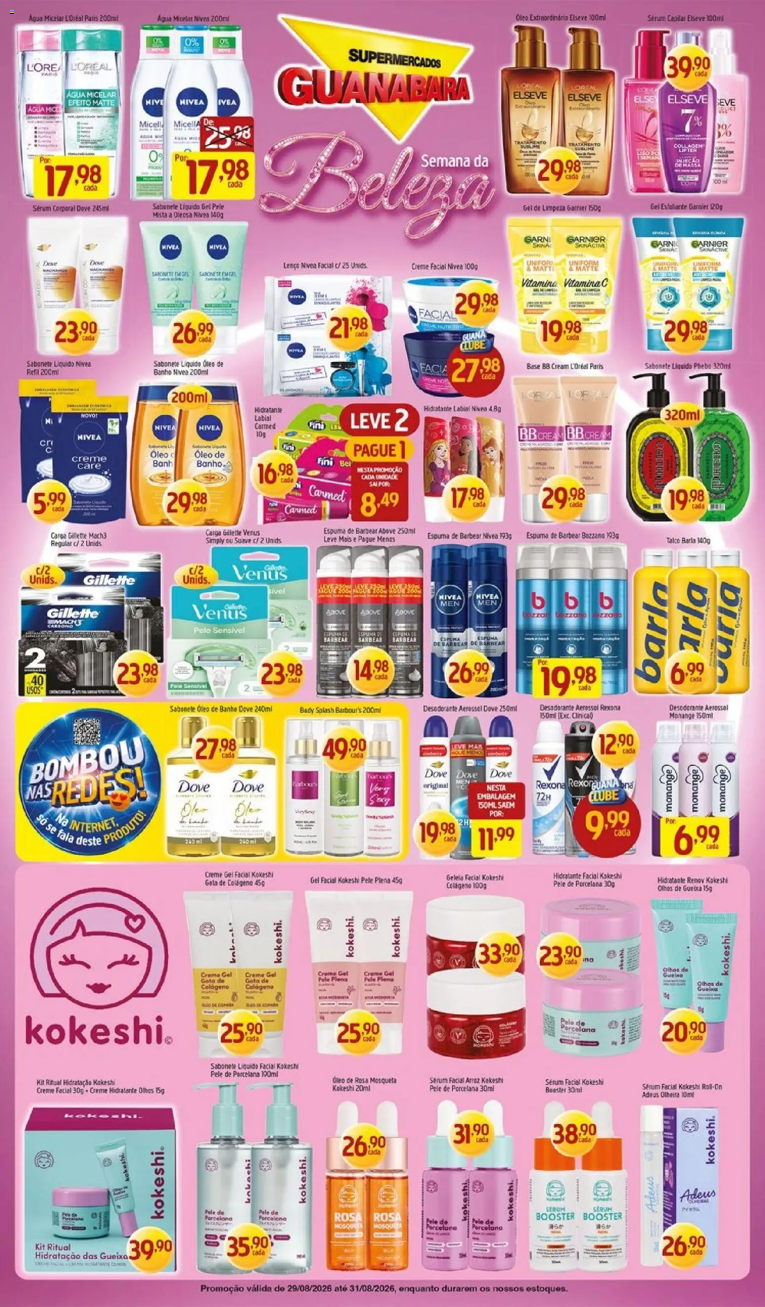 Supermercados Guanabara Folheto - válido de 29/08/2026 | Página: 10 | Produtos: Creme facial, Talco, Base, Body