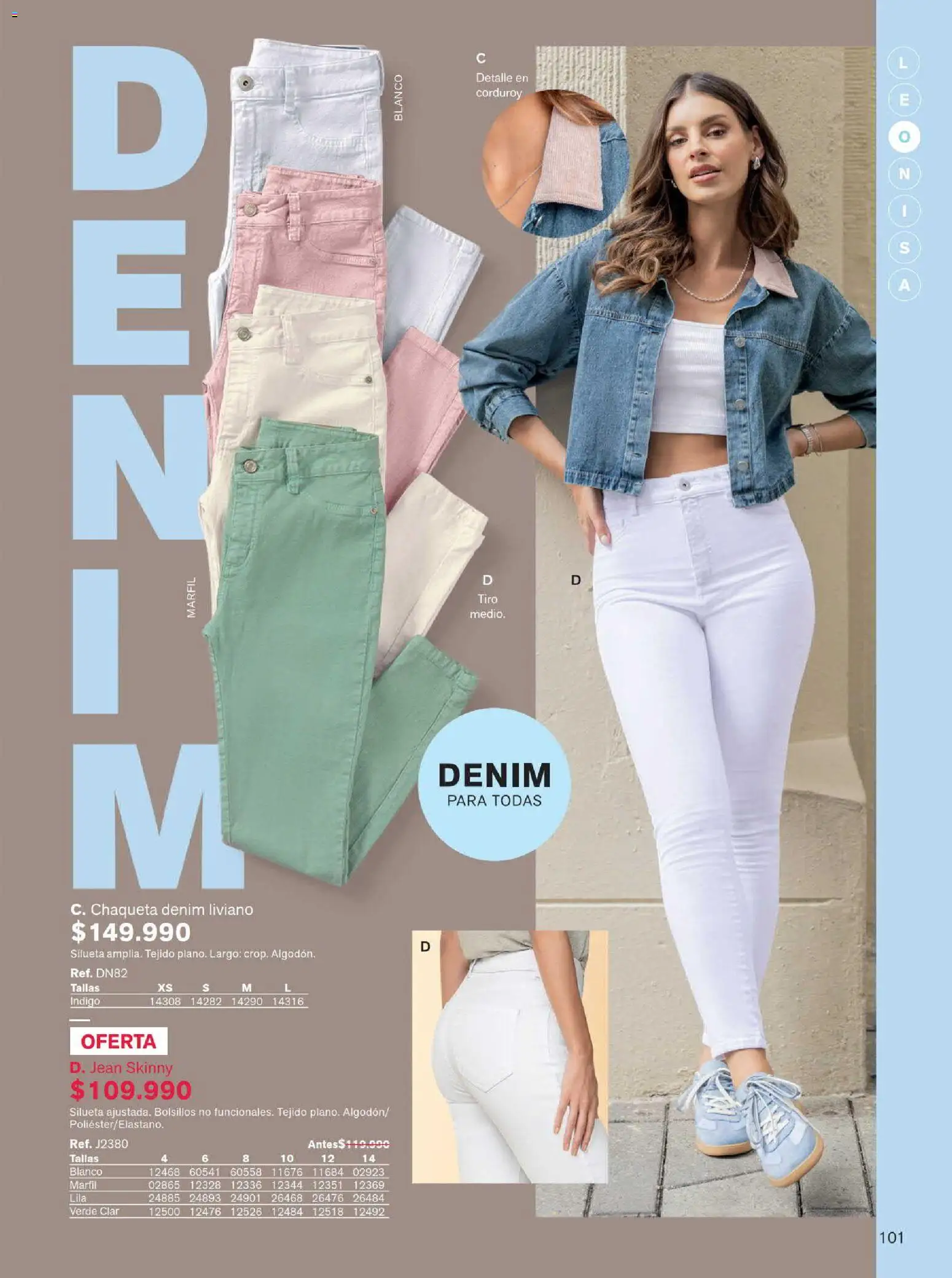 Leonisa revista - valida desde el 15/07/2026 | Página: 101 | Productos: Jean, Chaqueta