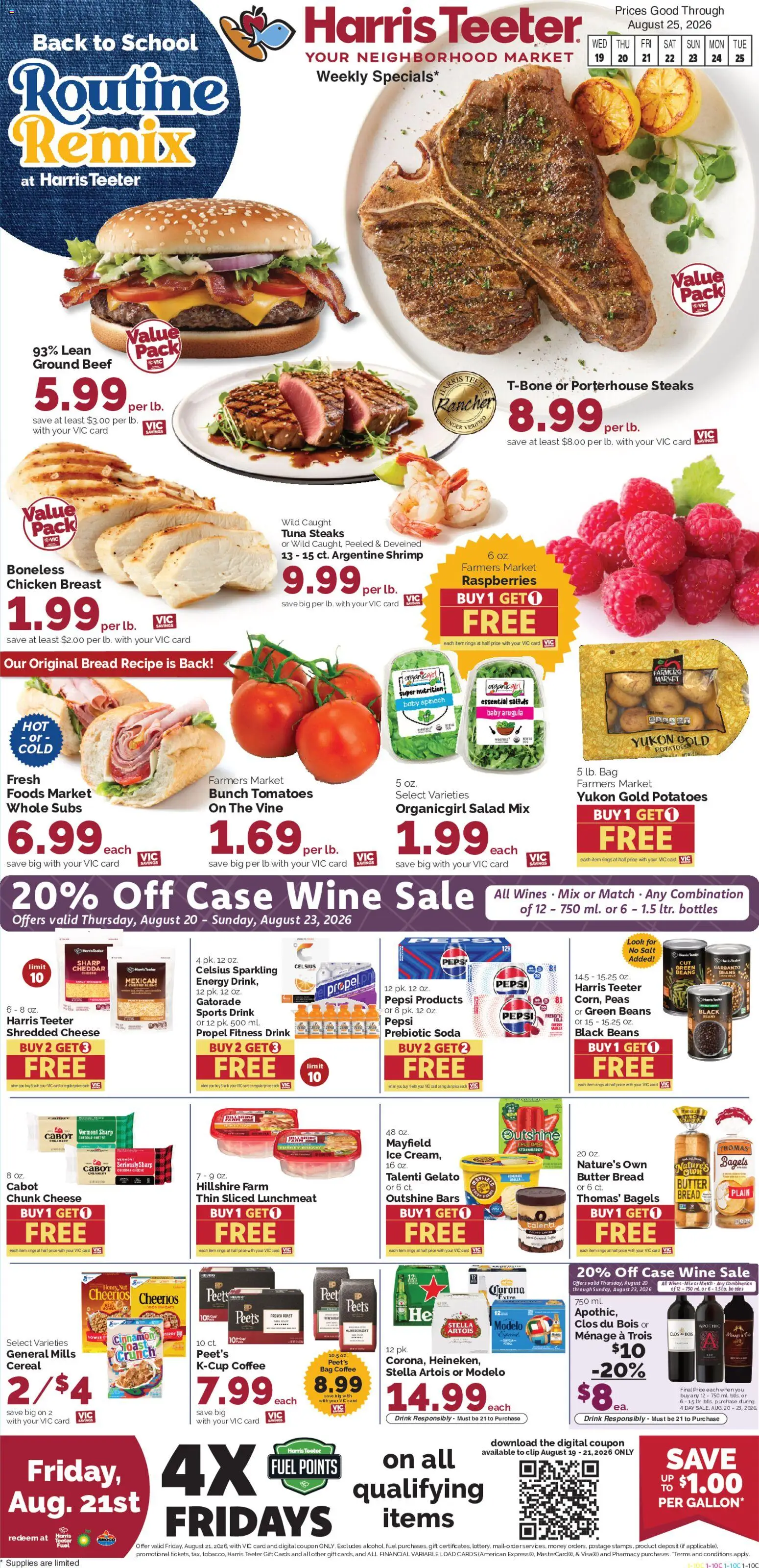 Harris Teeter Weekly Ad - valid from 08/19/2026 | Page: 1 | Products: Salad, Salad mix, Baby spinach, Bag