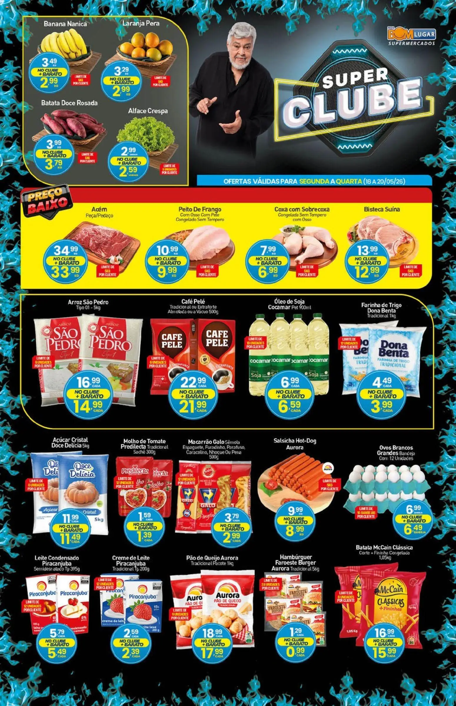 Rede Bom Lugar Folheto - válido de 18.05.2026 | Página: 1 | Produtos: Molho de tomate, Leite, Macarrão, Batata