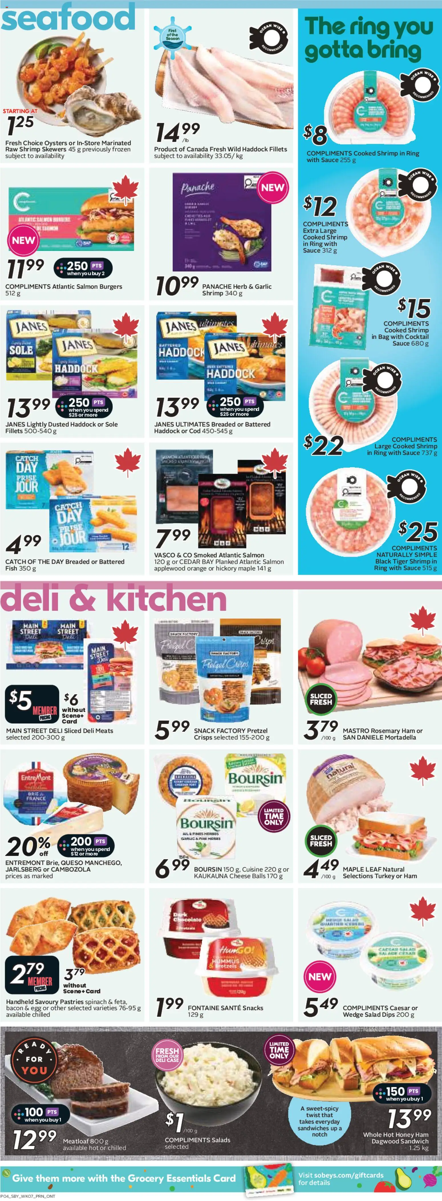 Sobeys flyer valid from 11.06.2026 | Page: 7 | Products: Fish, Turkey, Bag, Ham