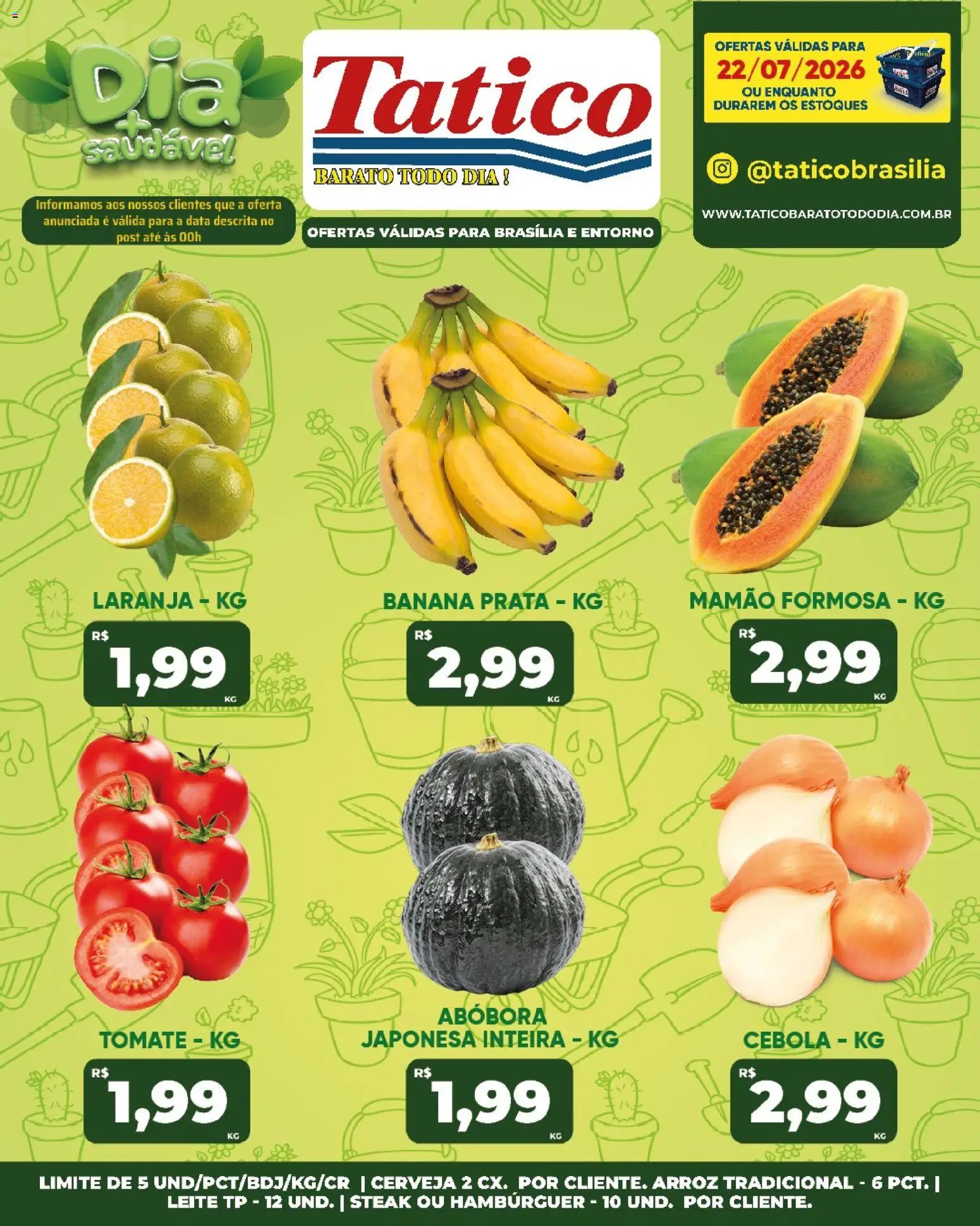 Tatico Folheto - válido de 23/07/2026 | Página: 46 | Produtos: Abóbora, Cebola, Cerveja, Mamão