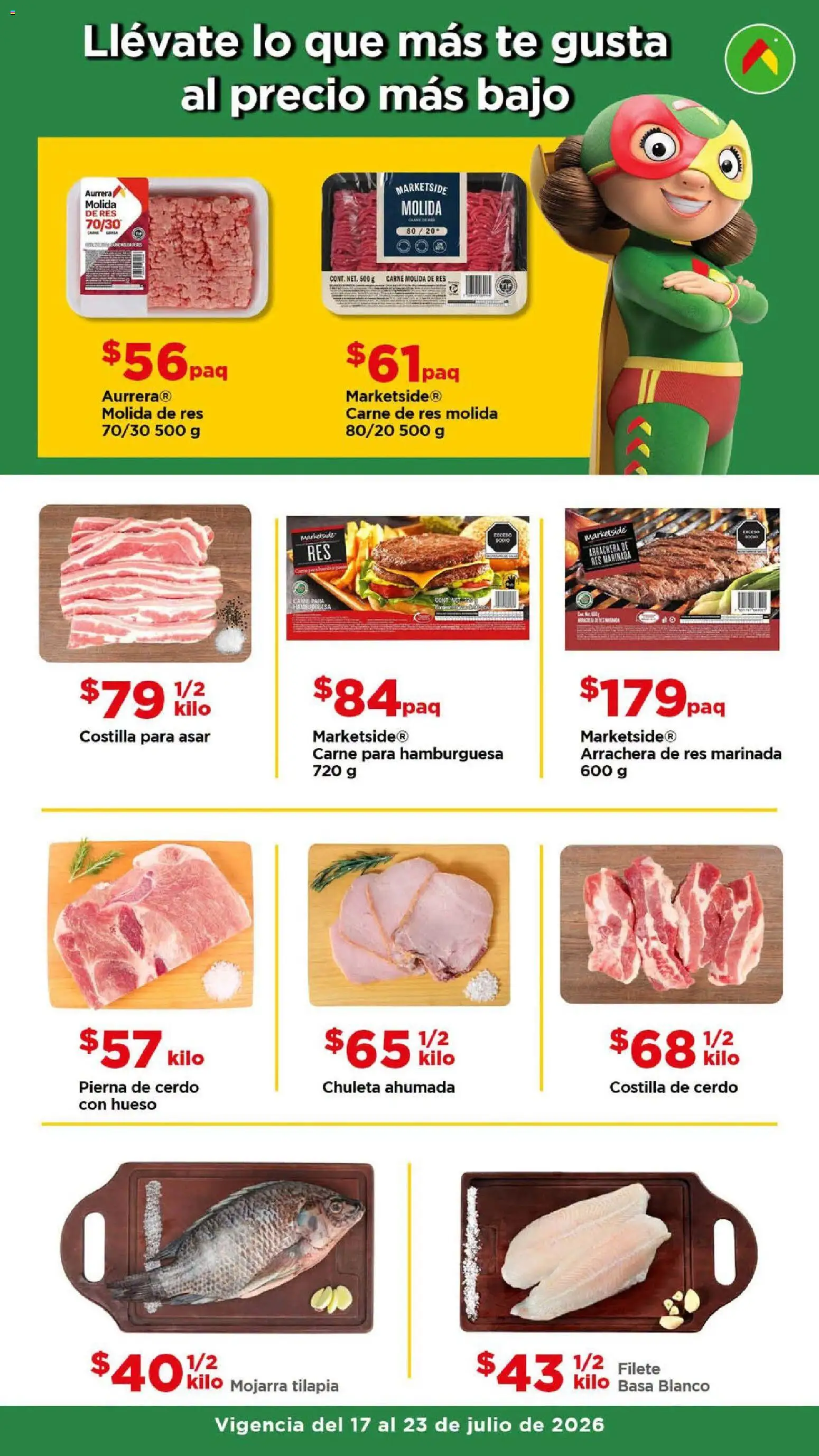 Nuevas ofertas de Bodega Aurrerá válidas en toda la República Mexicana desde el 17/07/2026. ¡Encuentra las mejores ofertas en Bodega Aurrerá folleto Aprovecha más surtido! | Página: 2 | Productos: Cerdo, Res, Té