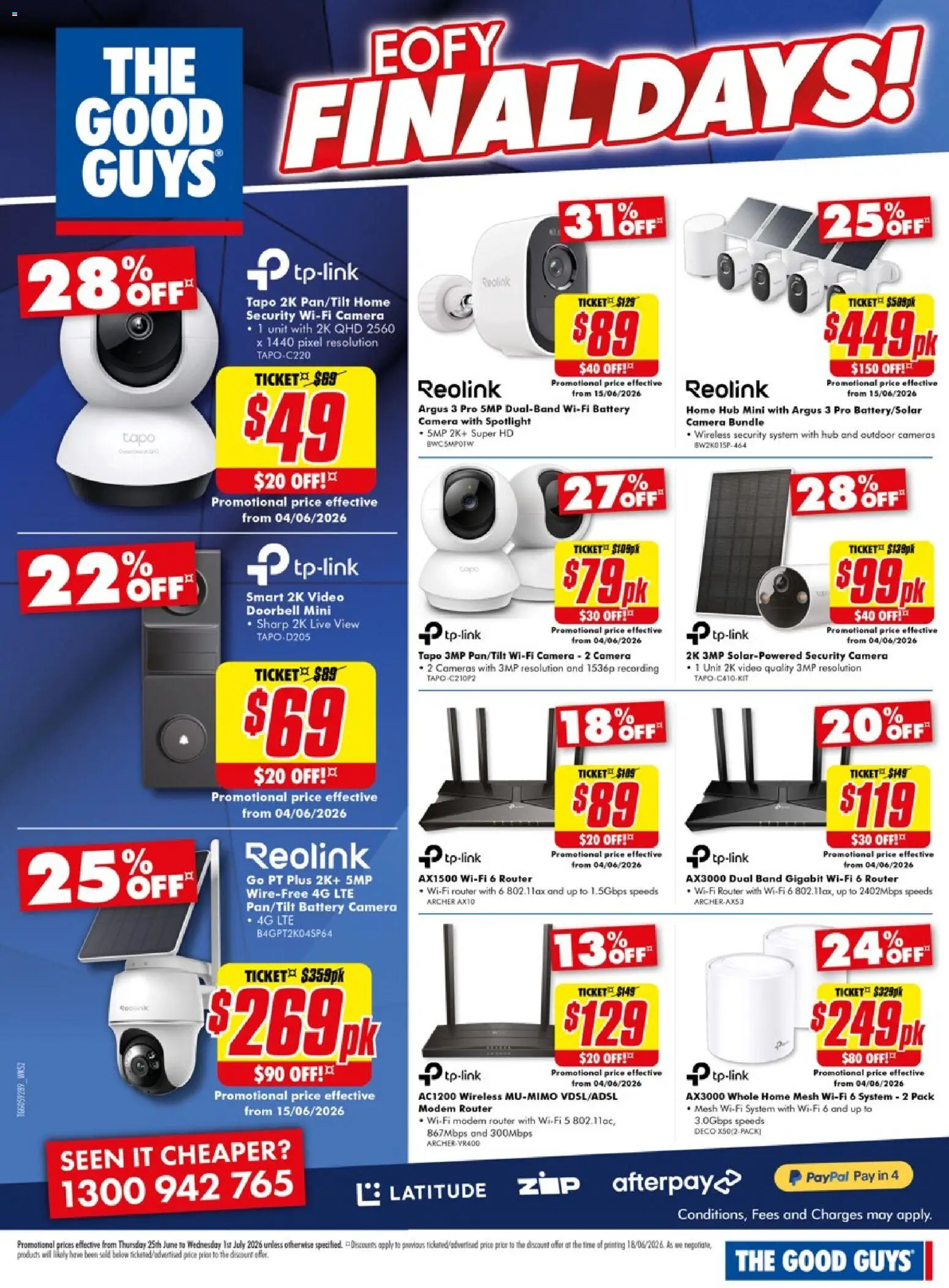 The Good Guys catalogue - valid from 25/06/2026 | Page: 9 | Products: Battery, Doorbell, Camera, Modem