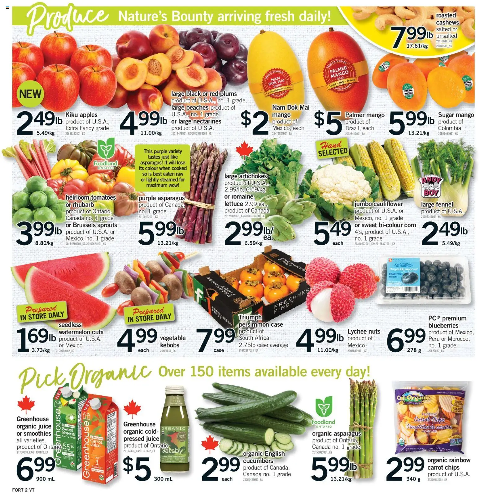 Fortinos flyer valid from 04.06.2026 | Page: 3 | Products: Nuts, Cucumbers, Case, Tomatoes