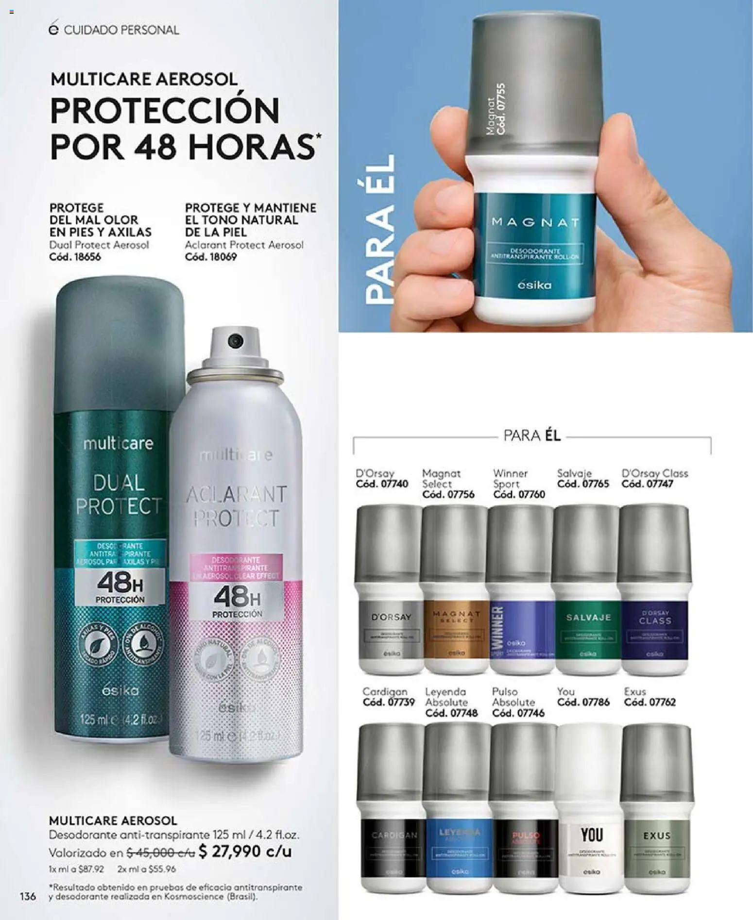 Ésika revista - valida desde el 17/07/2026 | Página: 136 | Productos: Desodorante, Antitranspirante