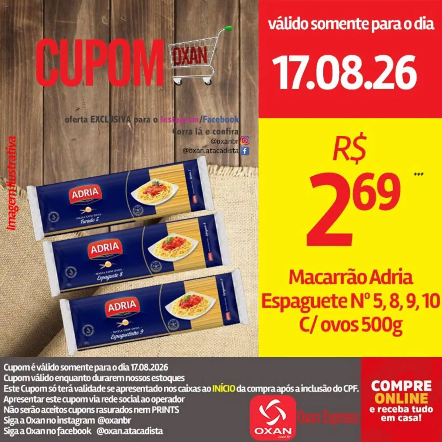 Oxan Atacadista Folheto - válido de 17/08/2026 | Página: 14 | Produtos: Espaguete, Ovos, Macarrão