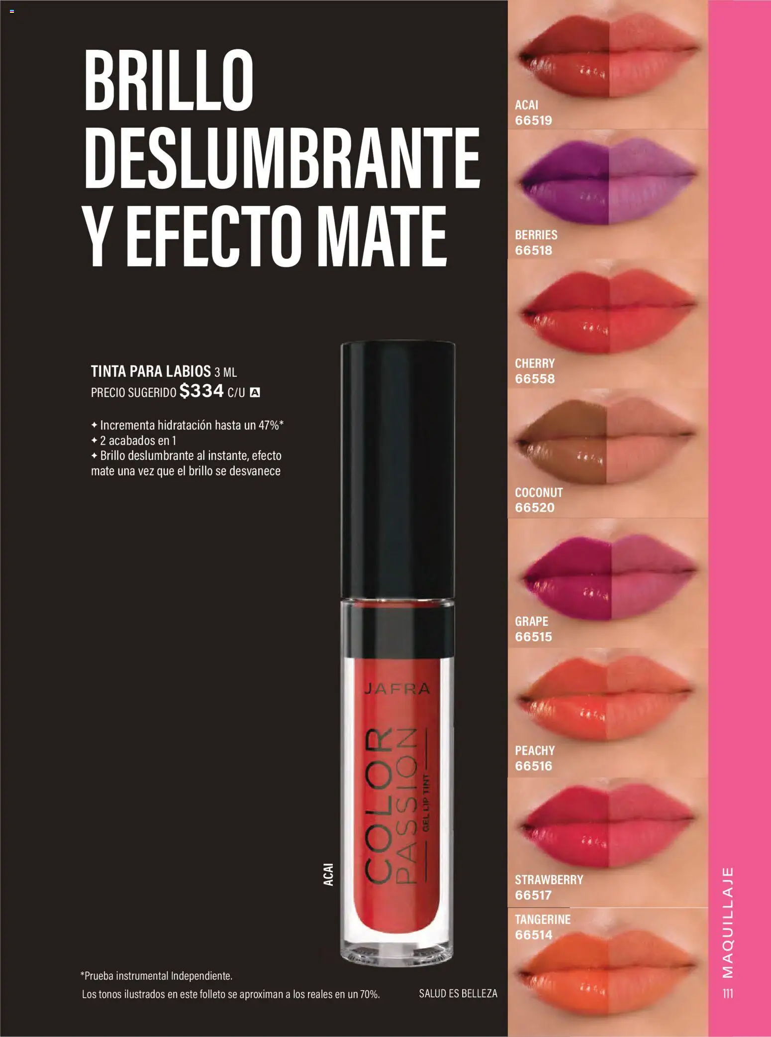 Nuevas ofertas de JAFRA válidas en toda la República Mexicana desde el 01/07/2026. ¡Encuentra las mejores ofertas en JAFRA catálogo Organizador de Ventas! | Página: 111 | Productos: Brillo, Mate, Maquillaje