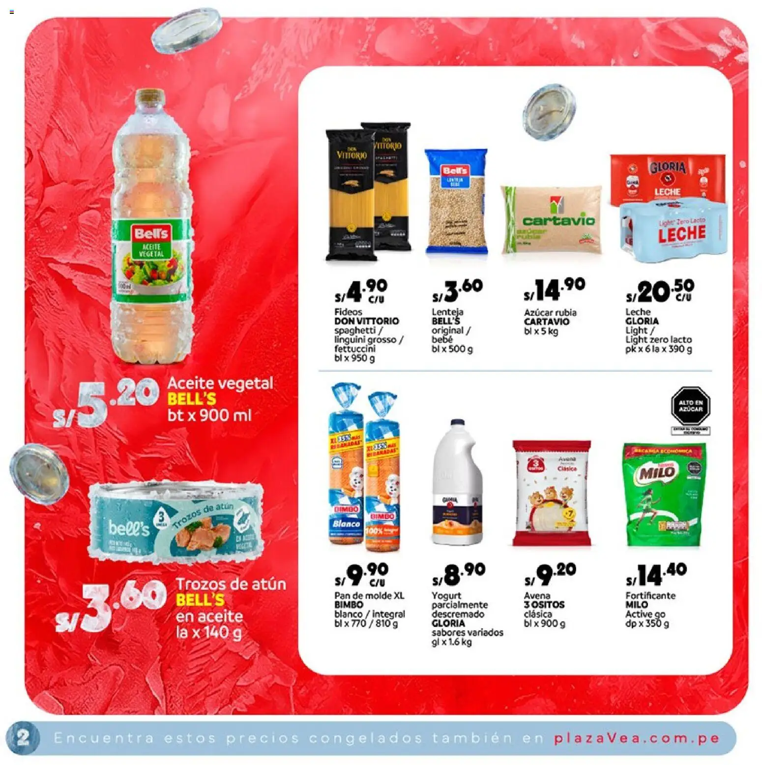 Catálogo Plaza Vea válido desde 30/06/2026 | Página: 2 | Productos: Leche, Yogurt, Aceite, Avena