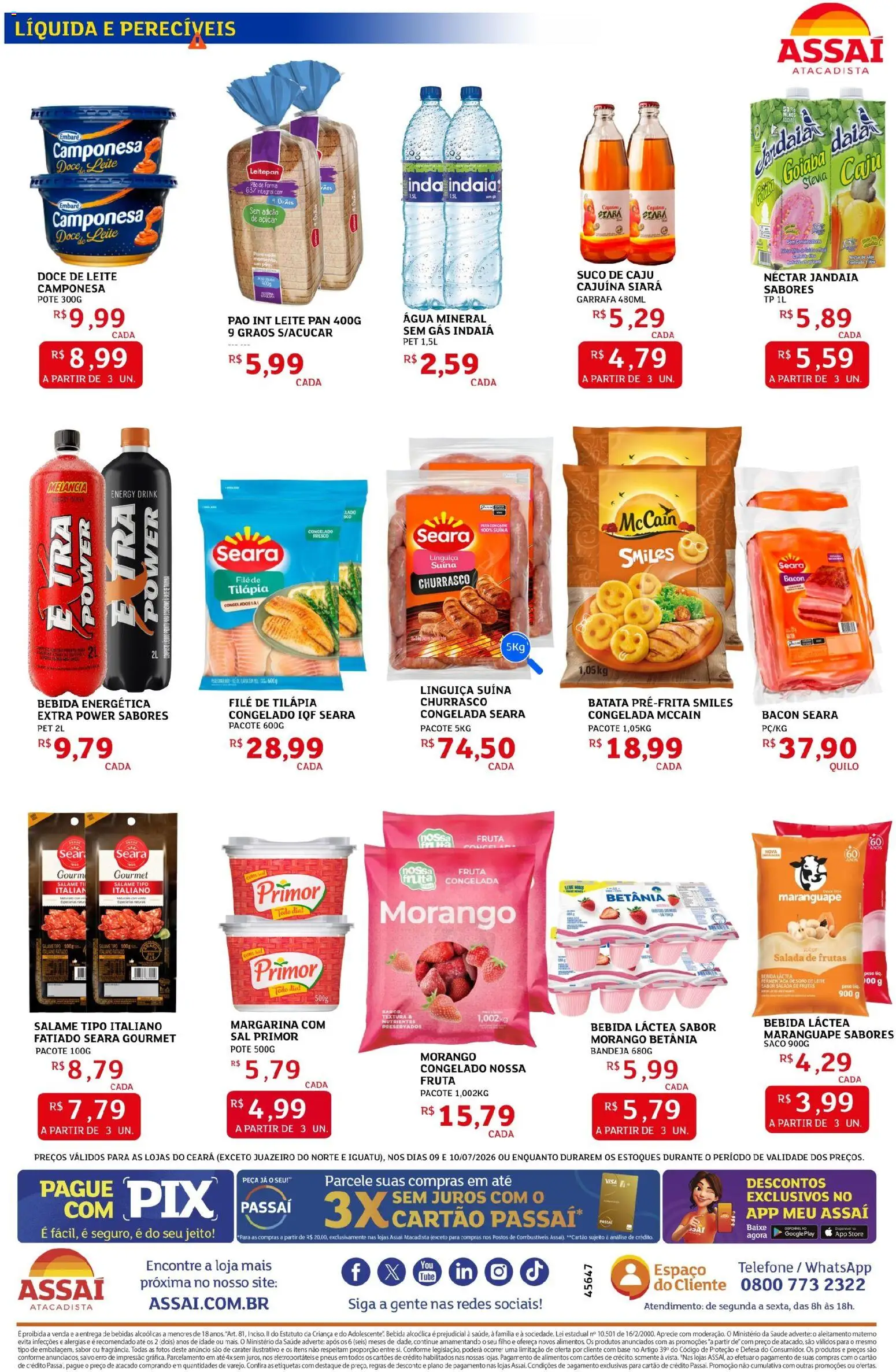 Assaí Atacadista Folheto - válido de 09/07/2026 | Página: 2 | Produtos: Caju, Stevia, Pão, Doce de leite
