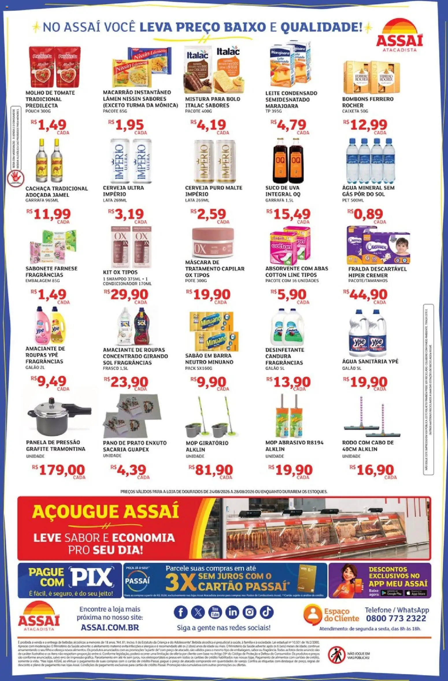 Assaí Atacadista Folheto - válido de 24/08/2026 | Página: 2 | Produtos: Panela, Água, Água mineral, Água sanitária