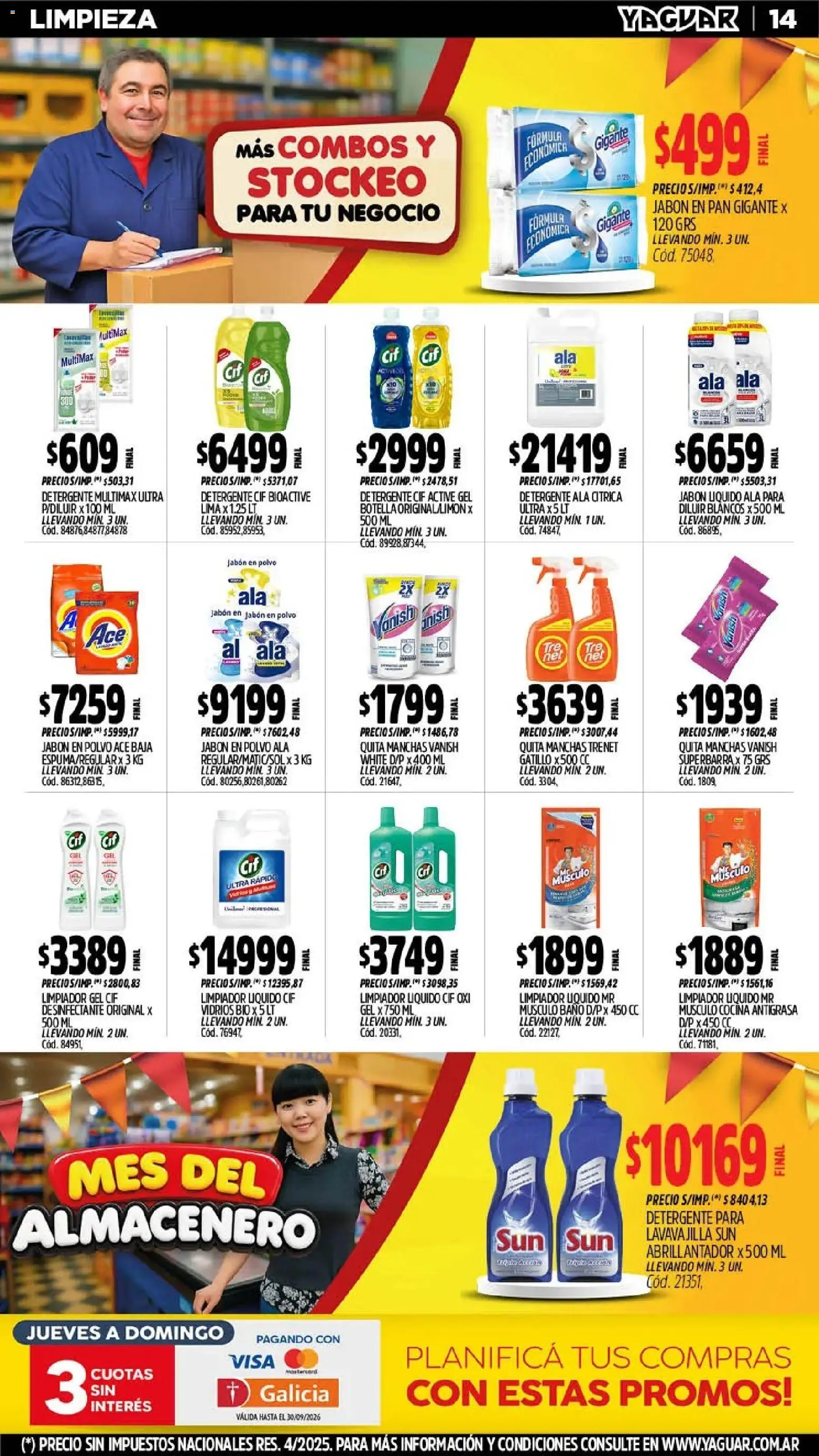 Yaguar - Oferta Semanal Mendoza │ válido desde el 28/09/2026 | Página: 14 | Productos: Botella, Lima, Jabón, Limpiador