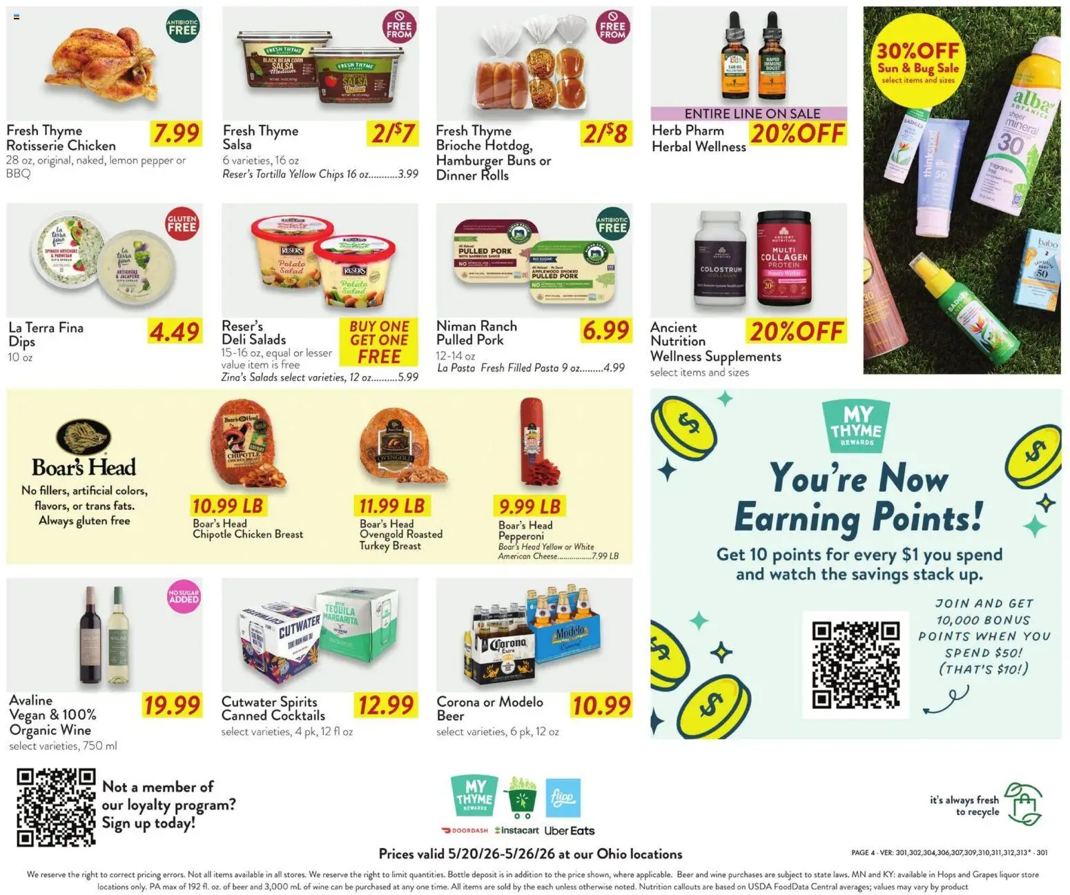 Fresh Thyme Weekly Ad - OH - valid from 20.05.2026 | Page: 9 | Products: Pork, Pepper, Grapes, Watch