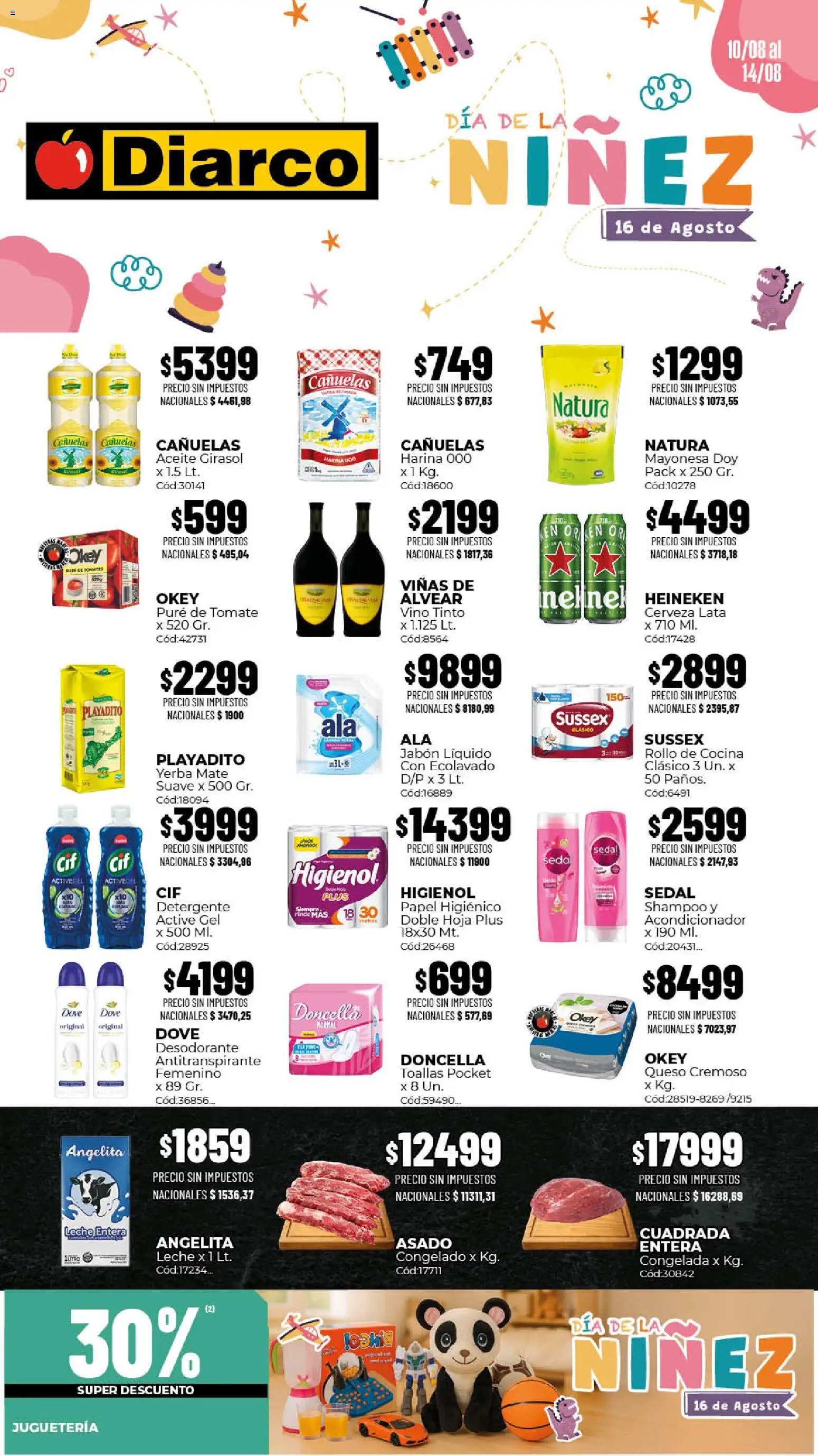 Diarco - Ofertas Sur │ válido desde el 10/08/2026 | Página: 1 | Productos: Mate, Acondicionador, Queso, Puré