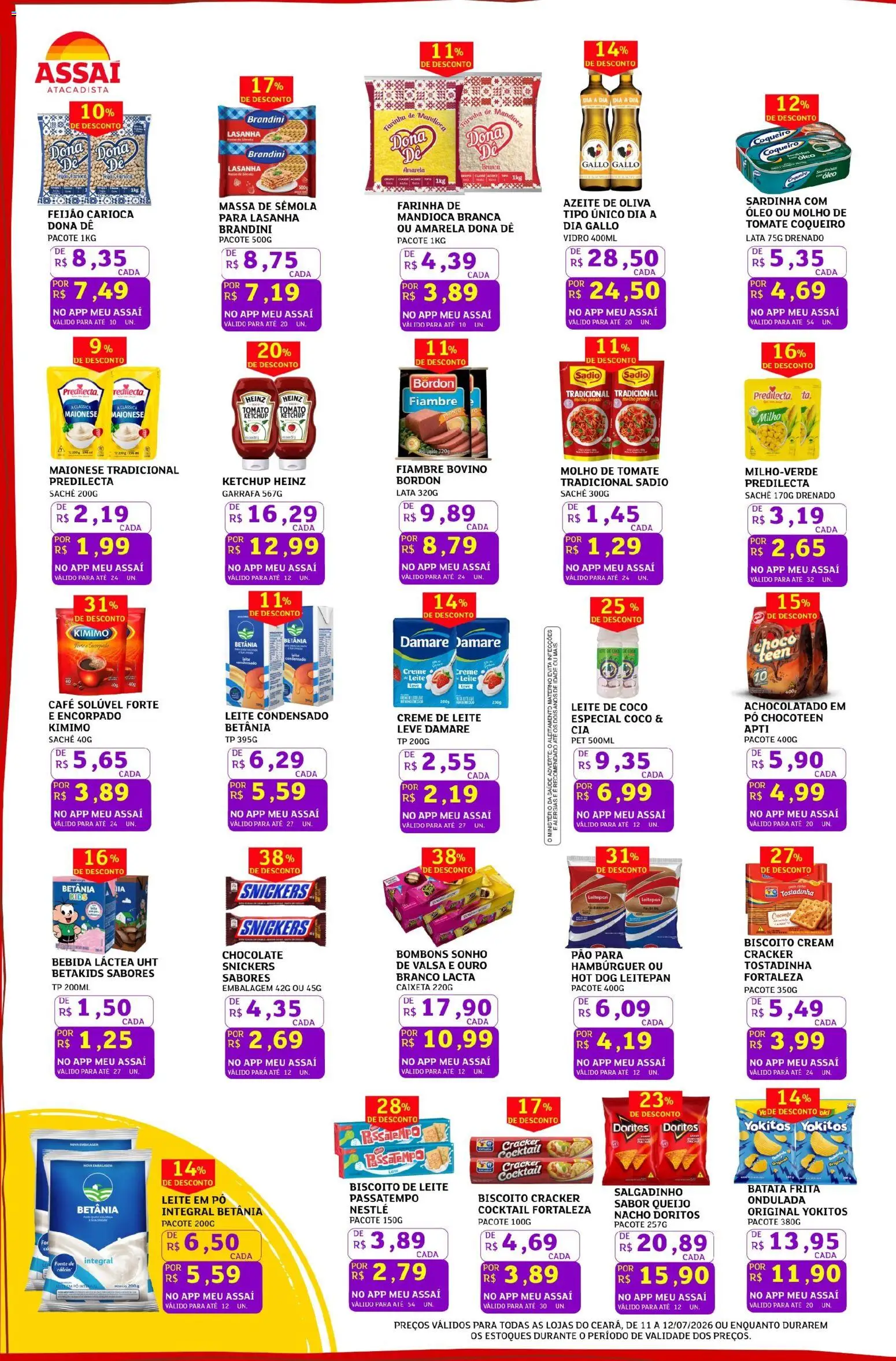 Assaí Atacadista Folheto - válido de 11/07/2026 | Página: 2 | Produtos: Feijão, Café, Chocolate, Azeite