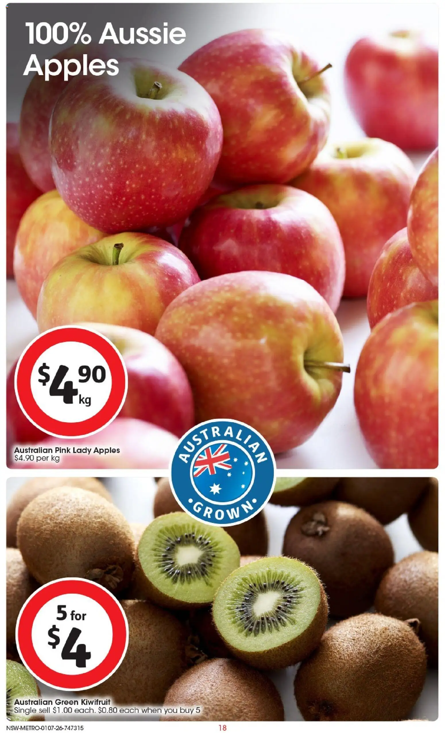 Coles catalogue - valid from 01/07/2026 | Page: 18 | Products: Apples, Kiwifruit