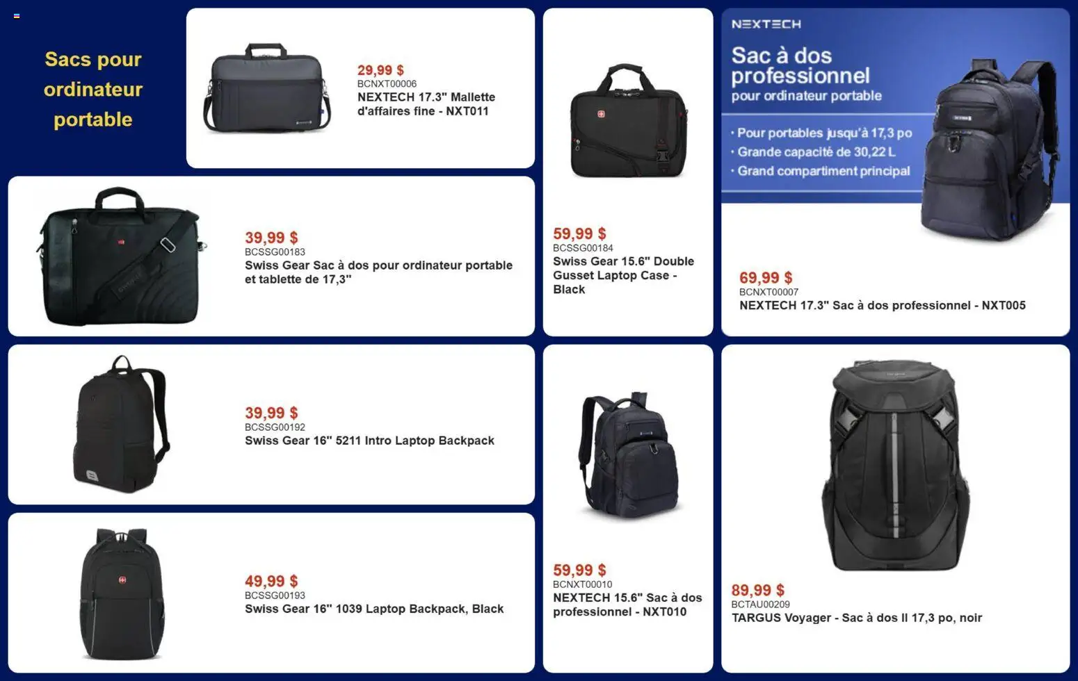 Canada Computers flyer valid from Aug 28, 2026 | Page: 14 | Products: Backpack, Case, Laptop