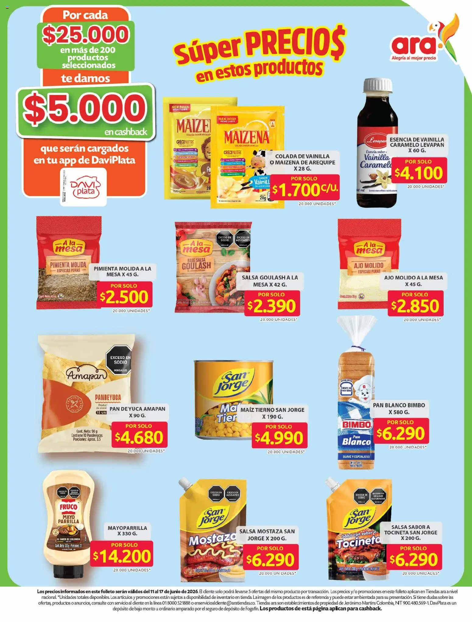 Ara revista - valida desde el 11.06.2026 | Página: 11 | Productos: Té, Mesa, Tocineta, Mostaza