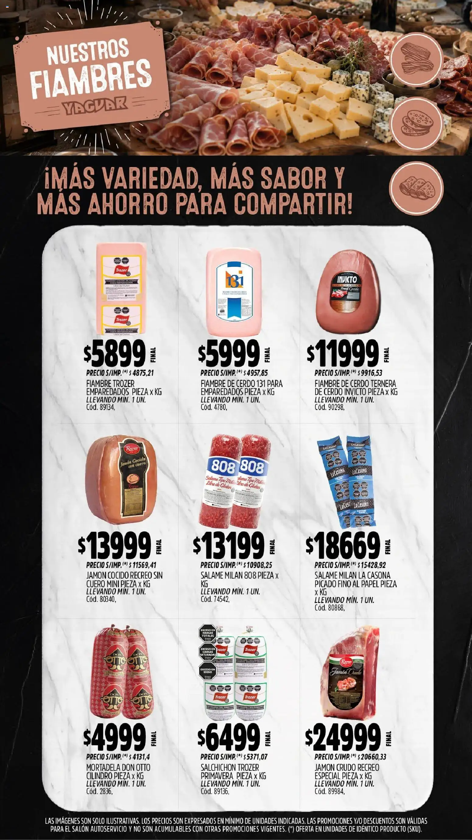 Yaguar - Oferta Semanal Córdoba │ válido desde el 31/08/2026 | Página: 9 | Productos: Jamón cocido, Jamón crudo, Jamón, Cerdo
