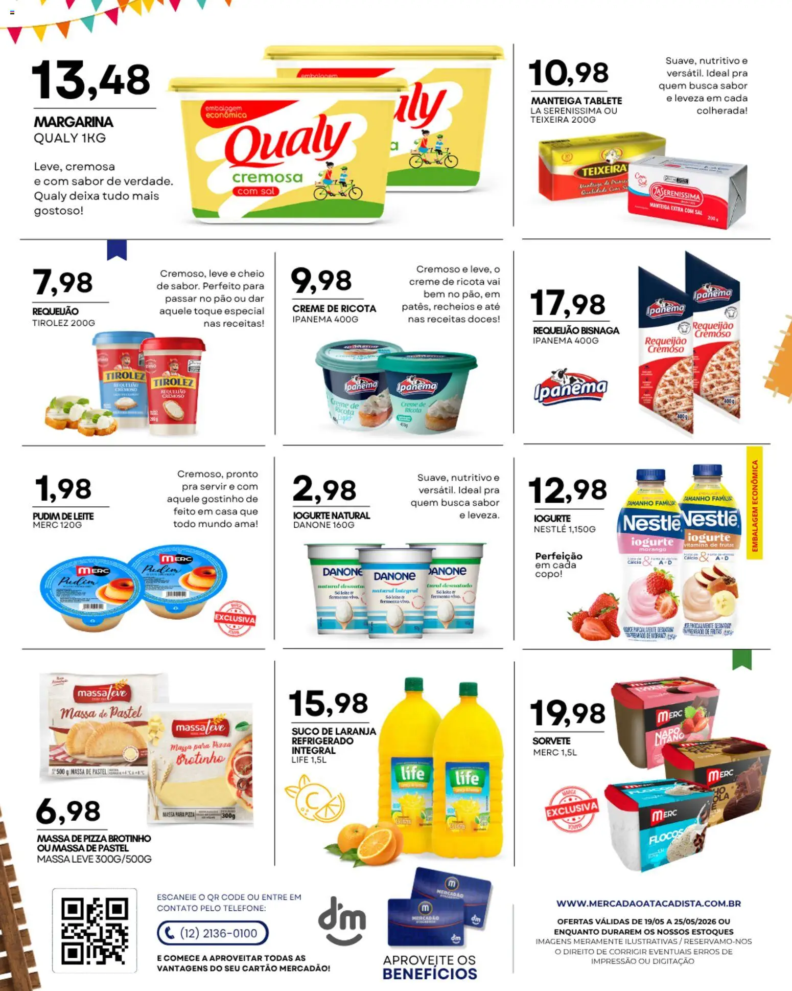 Mercadão Atacadista Folheto - válido de 19.05.2026 | Página: 6 | Produtos: Pizza, Doces, Sorvete, Margarina