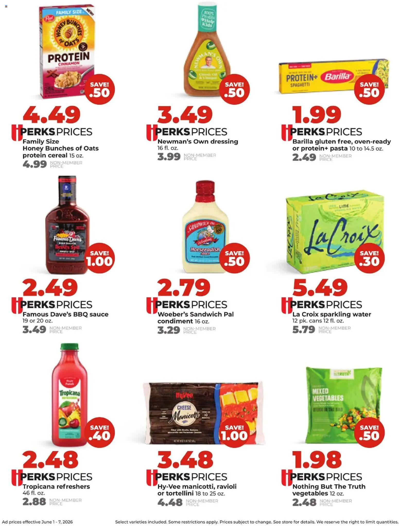 HyVee Weekly Ad - valid from 01.06.2026 | Page: 6 | Products: Cheese, Pasta, Water, Sauce