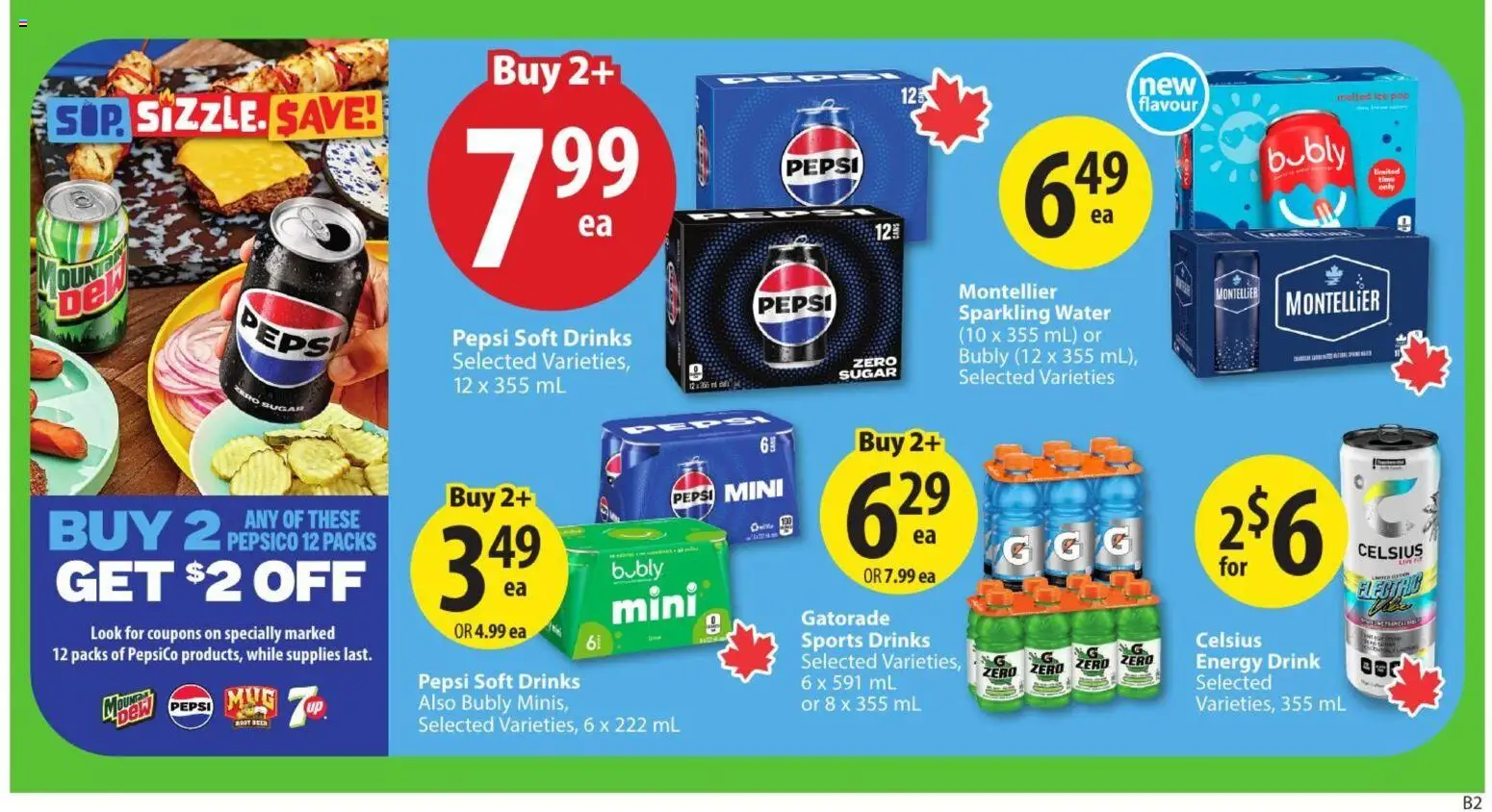 Save on foods flyer valid from Jul 16, 2026 | Page: 18 | Products: Water, Sugar, Pepsi, Drinks