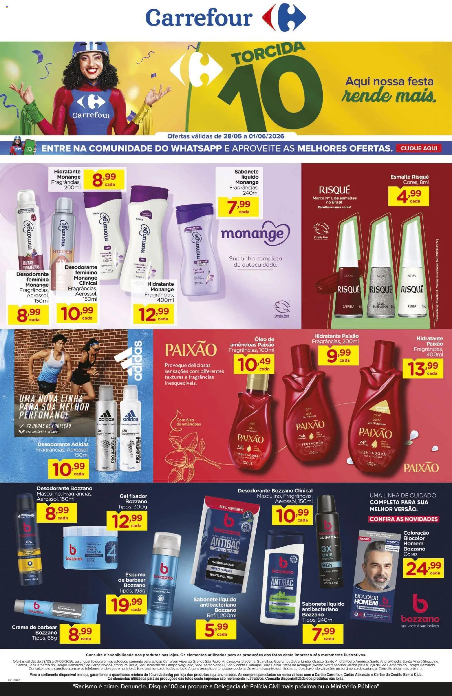 Carrefour Folheto - válido de 28.05.2026 | Página: 1 | Produtos: Desodorante, Sabonete, Fixador, Ameixa