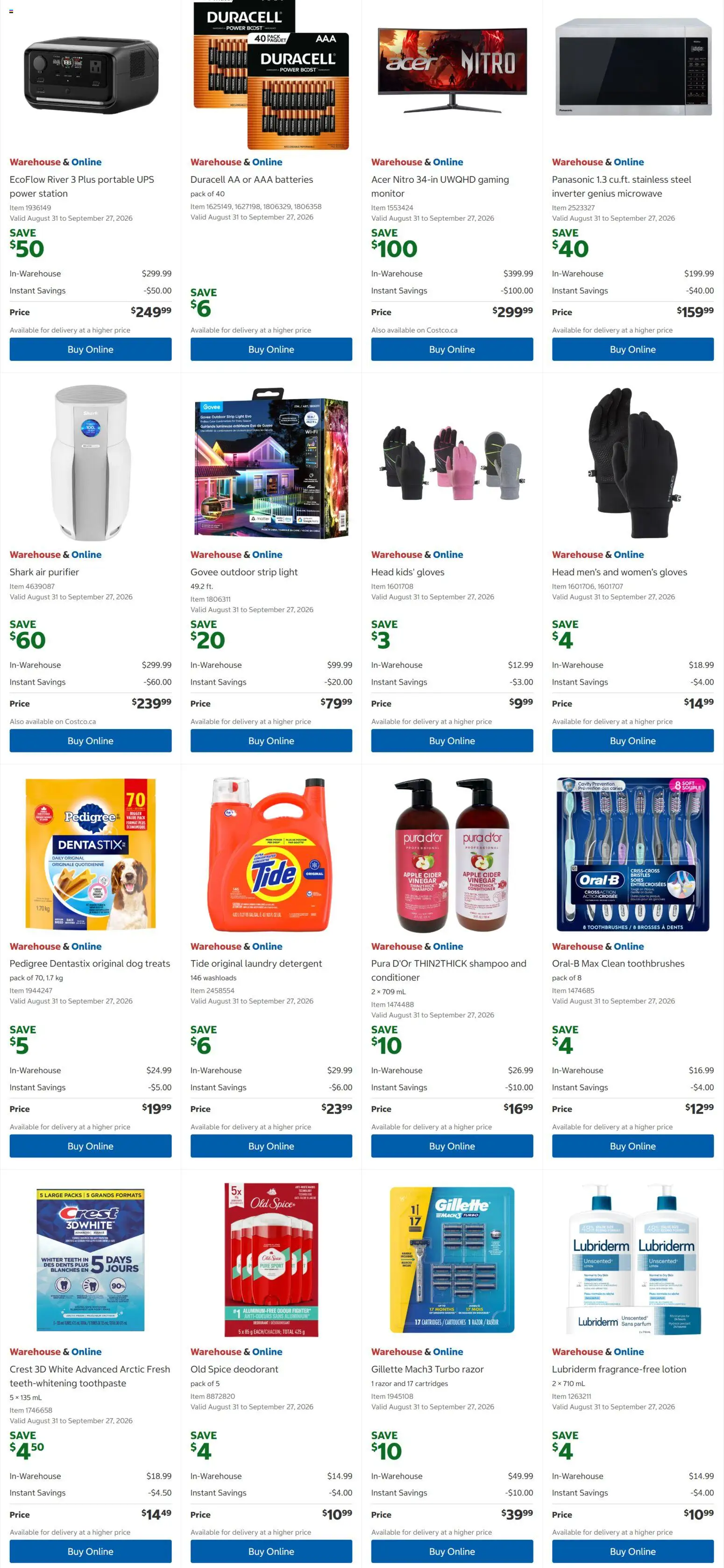 Costco flyer valid from Aug 31, 2026 | Page: 4 | Products: Deodorant, Toothpaste, Detergent, Cider
