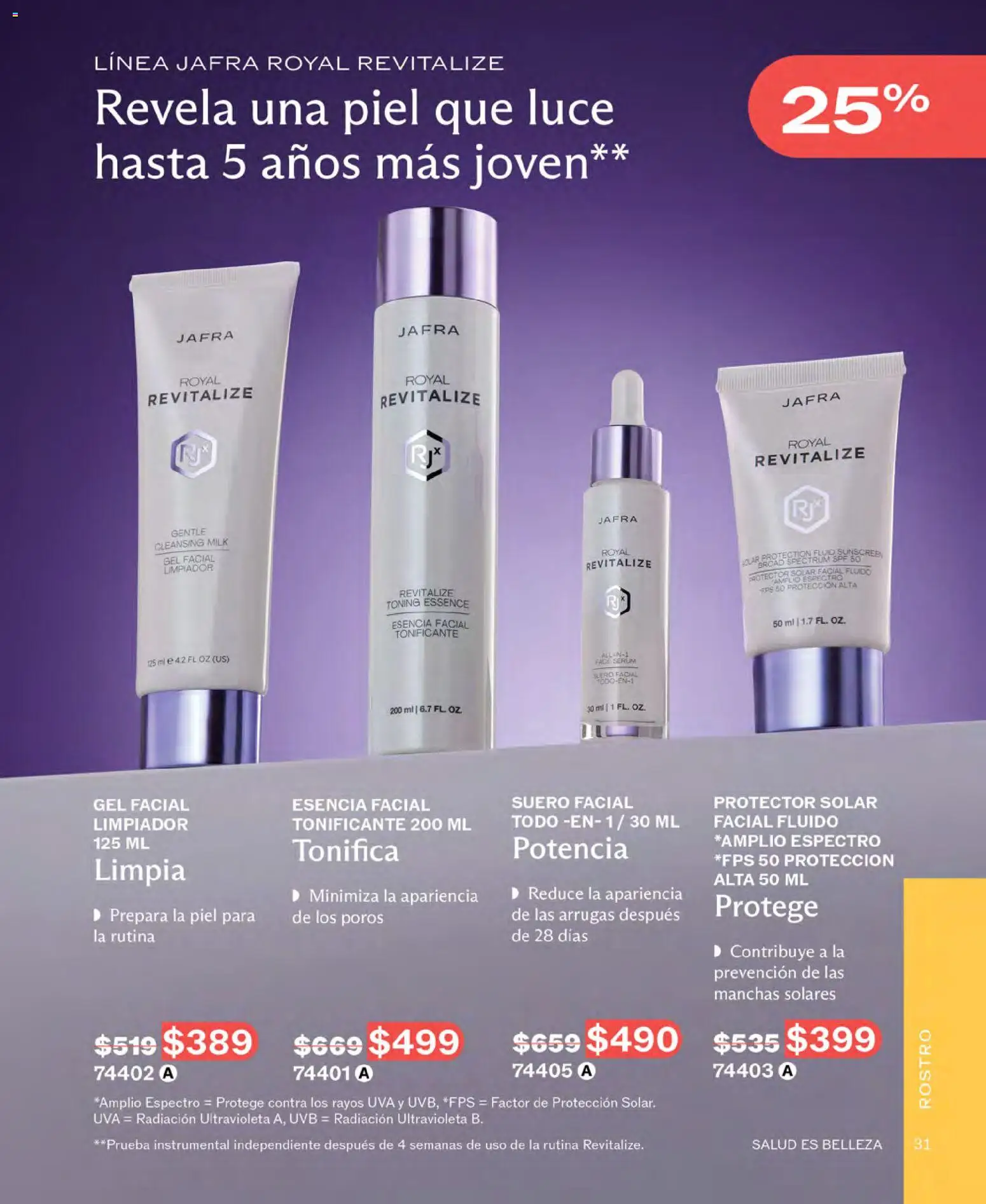 Nuevas ofertas de JAFRA válidas en toda la República Mexicana desde el 01.06.2026. ¡Encuentra las mejores ofertas en JAFRA catálogo! | Página: 31 | Productos: Serum, Uva, Limpiador, Protector solar