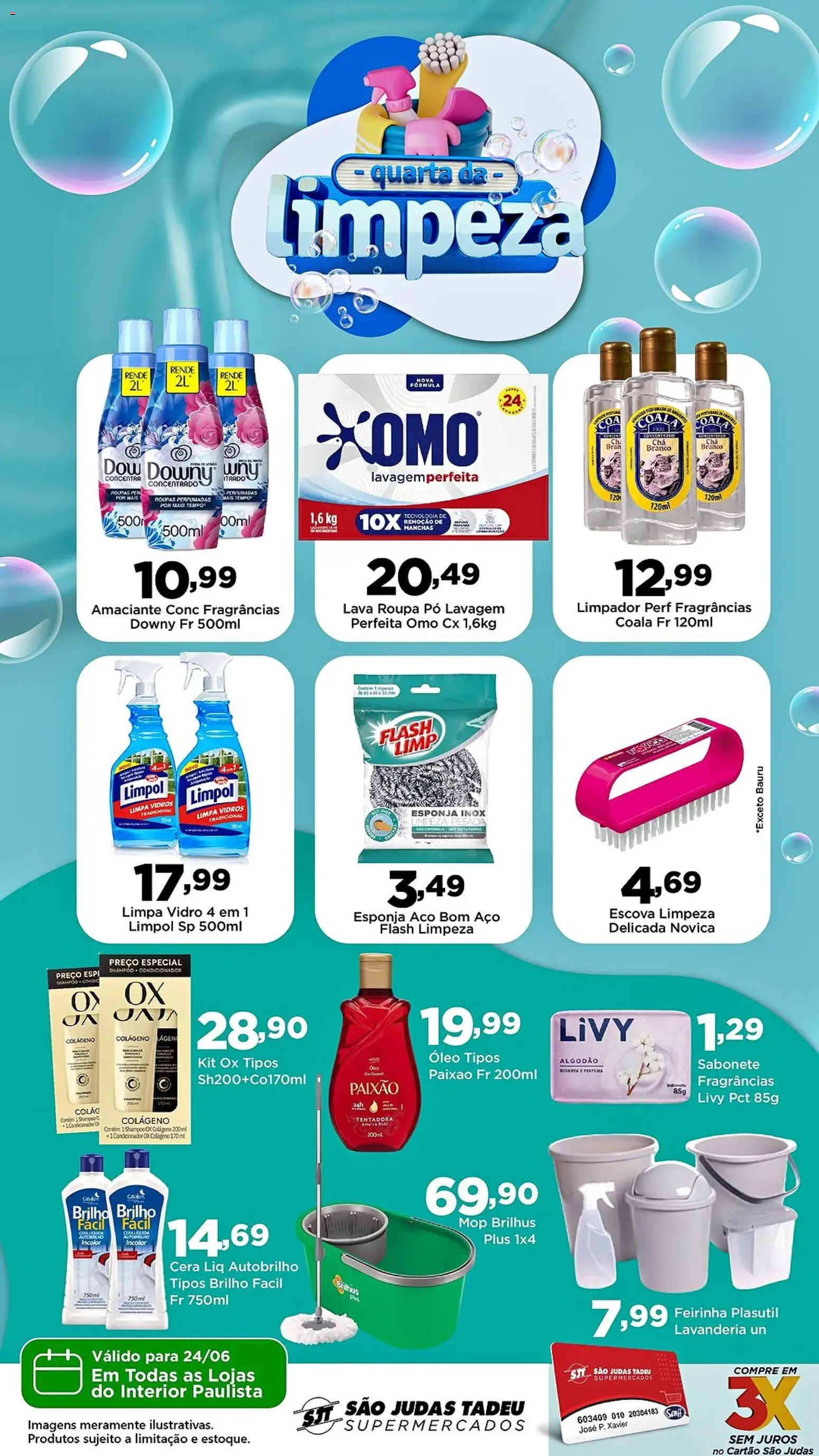 São Judas Tadeu Folheto - válido de 24/06/2026 | Página: 1 | Produtos: Esponja, Escova, Óleo, Cera