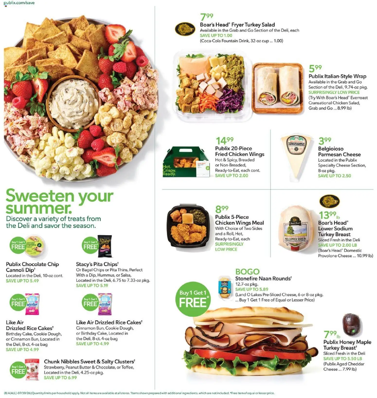 Publix Weekly Ad - valid from 07/29/2026 | Page: 8 | Products: Fryer, Butter, Salad, Chocolate Chip