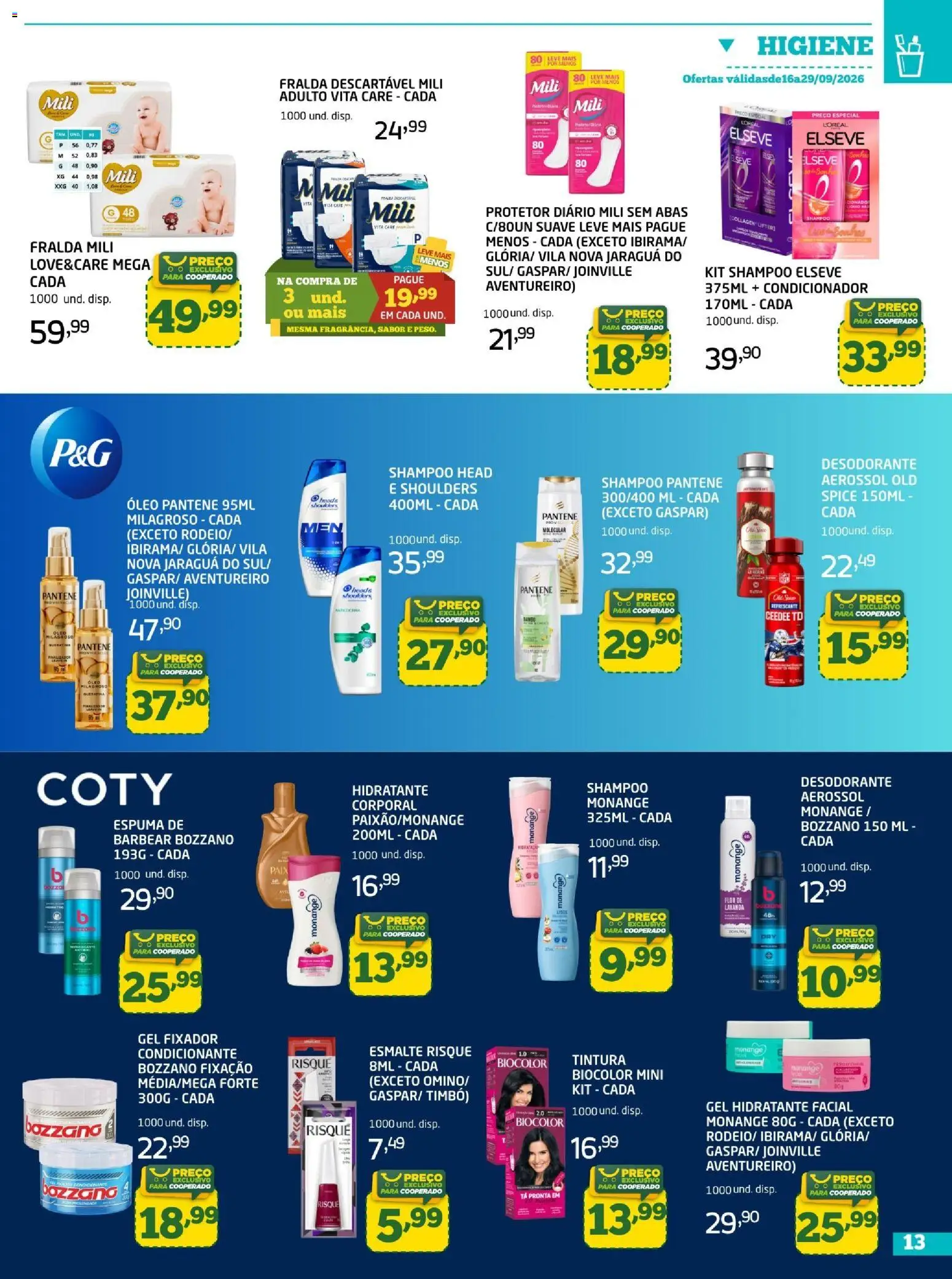Cooper Folheto - válido de 16/09/2026 | Página: 13 | Produtos: Shampoo, Condicionador, Desodorante, Óleo